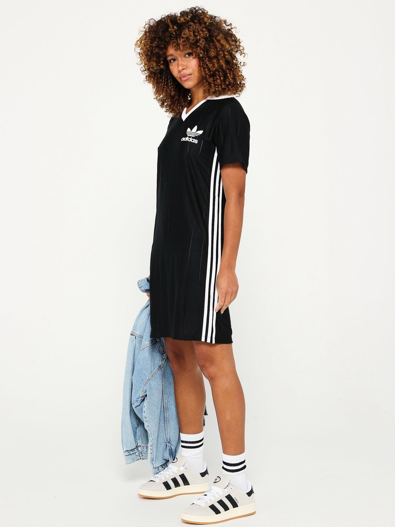 adidas Originals Womens 3 Stripe Pinstripe Dress Black Very Ireland