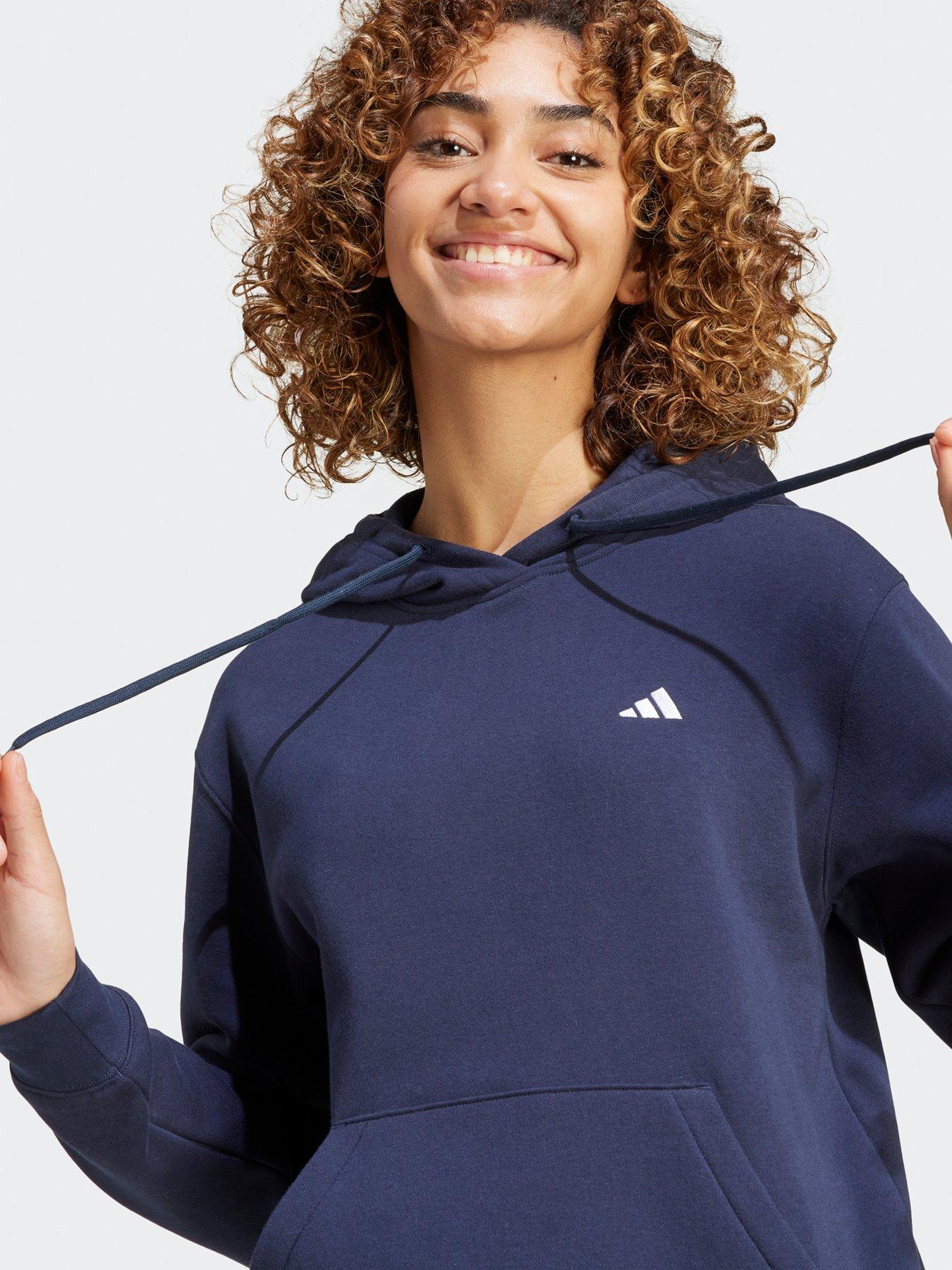 adidas-sportswear-womens-small-logo-feel-cosy-hoodie-navyoutfit