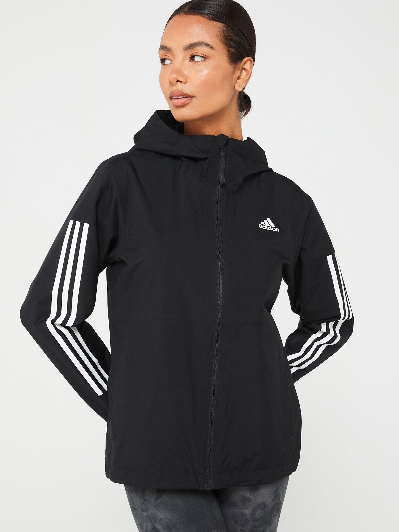 adidas Sportswear Women's Essentials 3 Stripe RAIN.RDY Jacket - Black