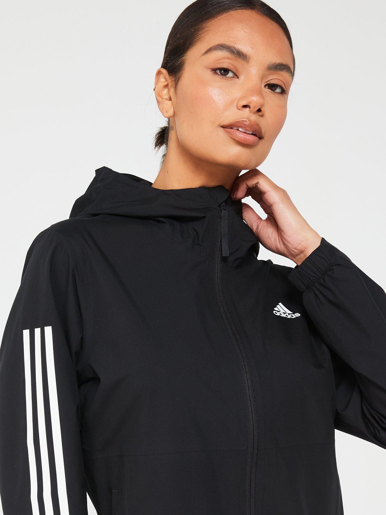 Image 4 of 4 of adidas Sportswear Women's Essentials 3 Stripe RAIN.RDY Jacket - Black