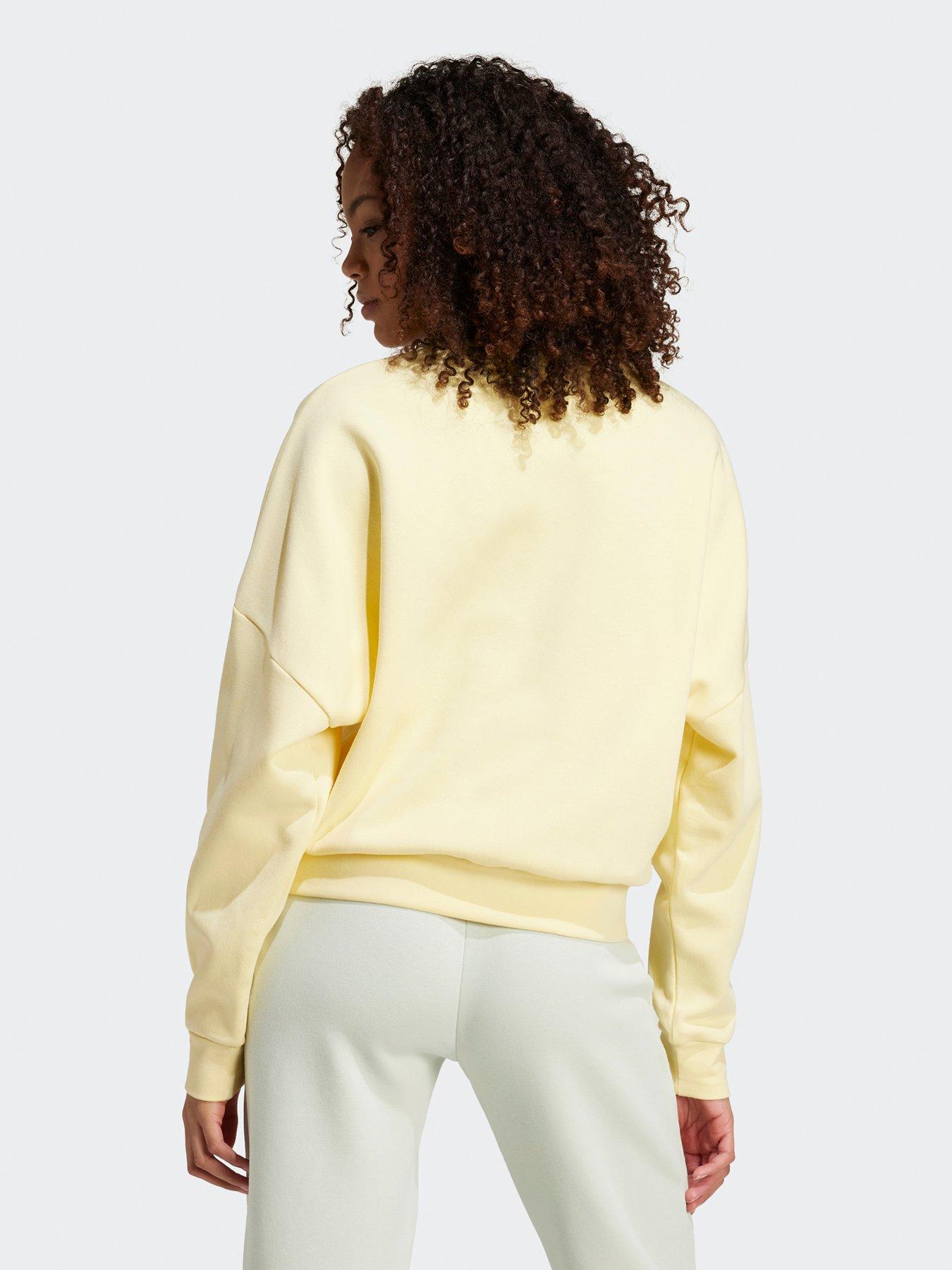 adidas-sportswear-womens-small-logo-feel-cosy-crew-sweat-yellowwhitestillFront