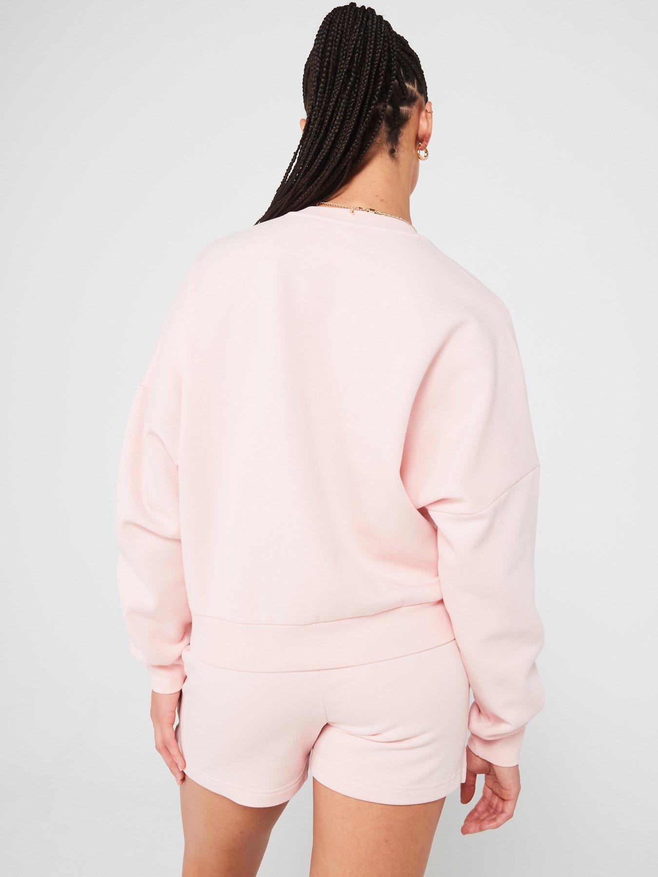 adidas-sportswear-womens-small-logo-feel-cosy-crew-sweat-pinkwhitestillFront