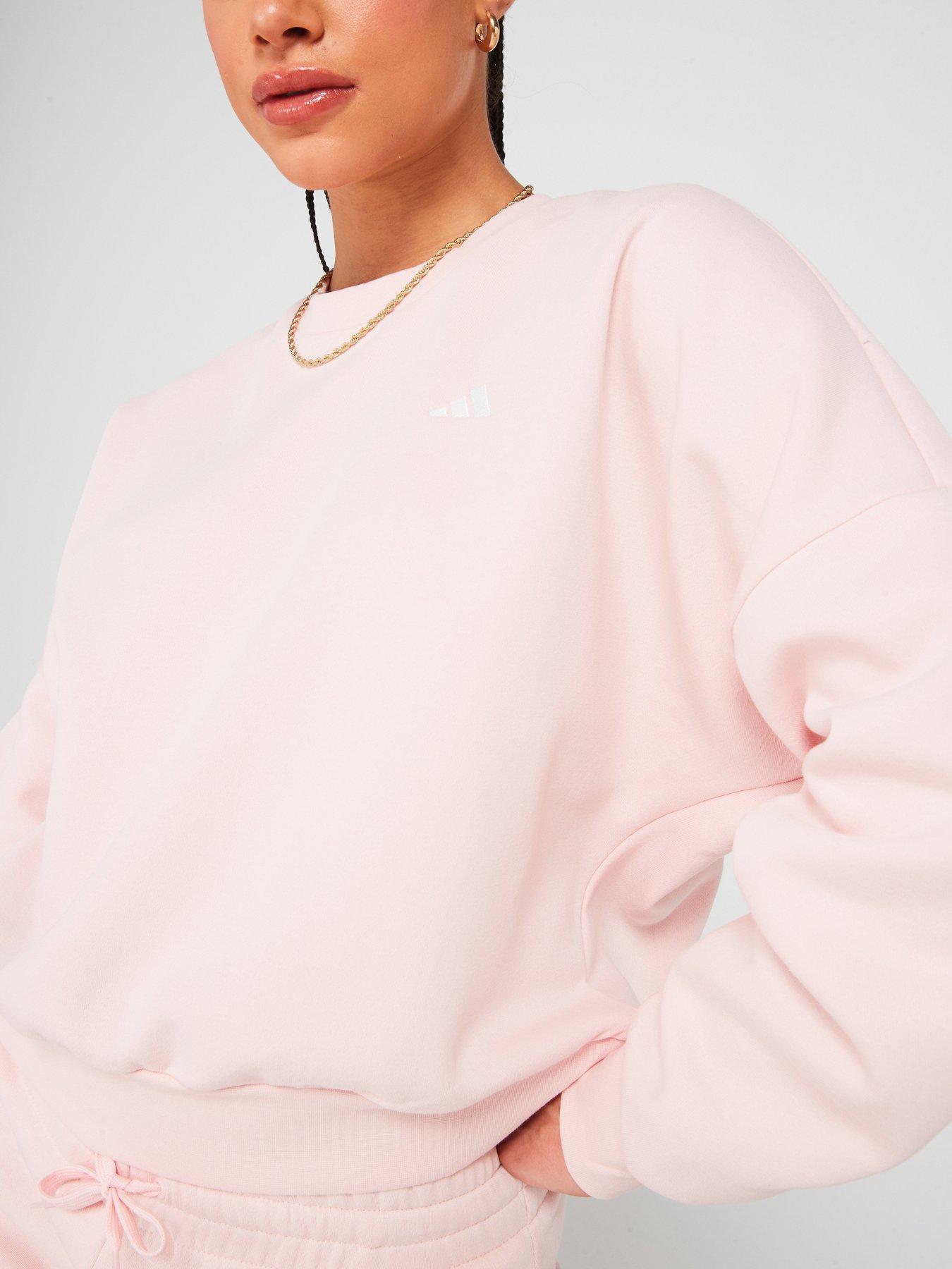 adidas-sportswear-womens-small-logo-feel-cosy-crew-sweat-pinkwhiteoutfit