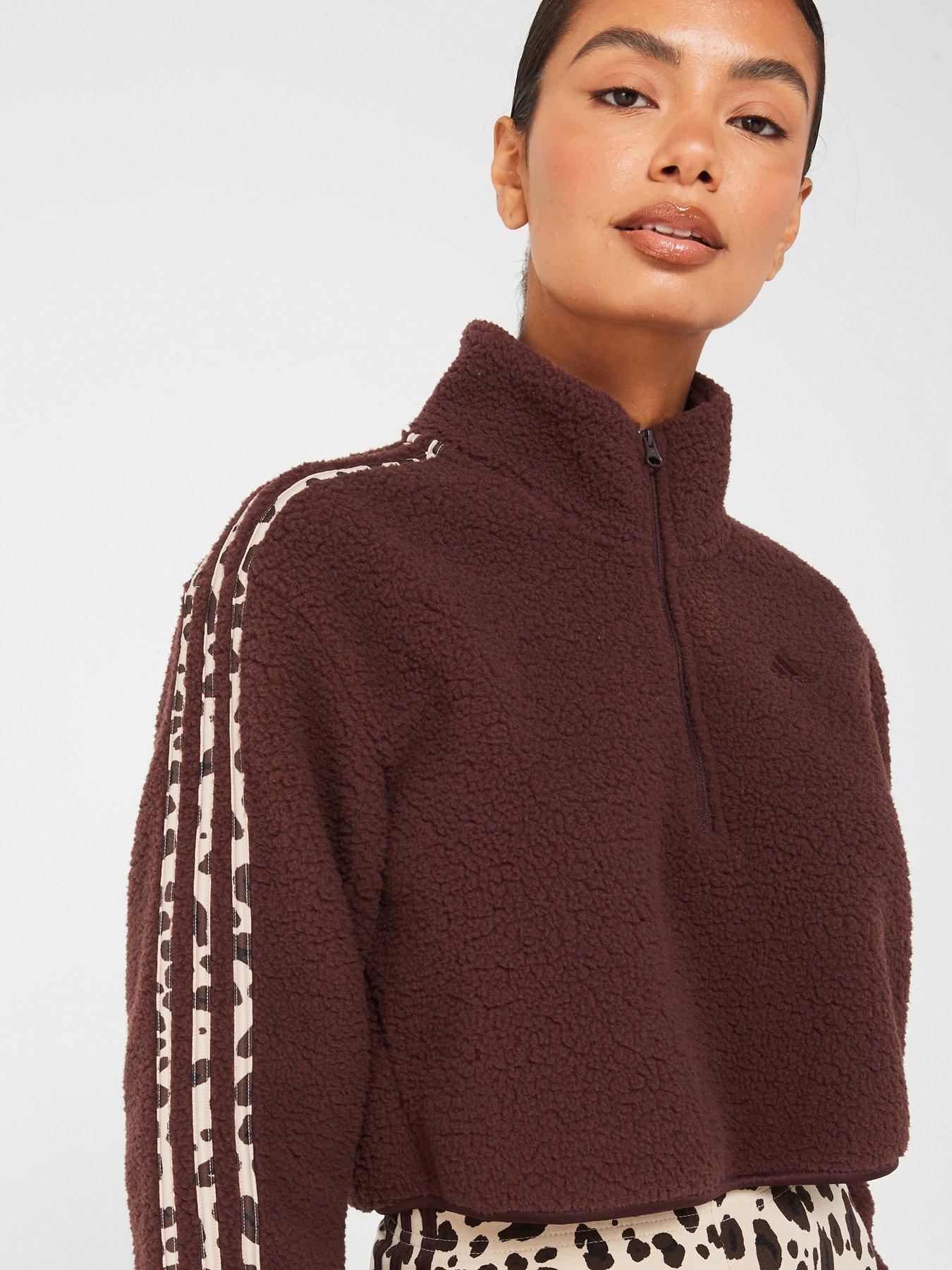 adidas-sportswear-womens-animal-3-stripe-14-zip-brownoutfit