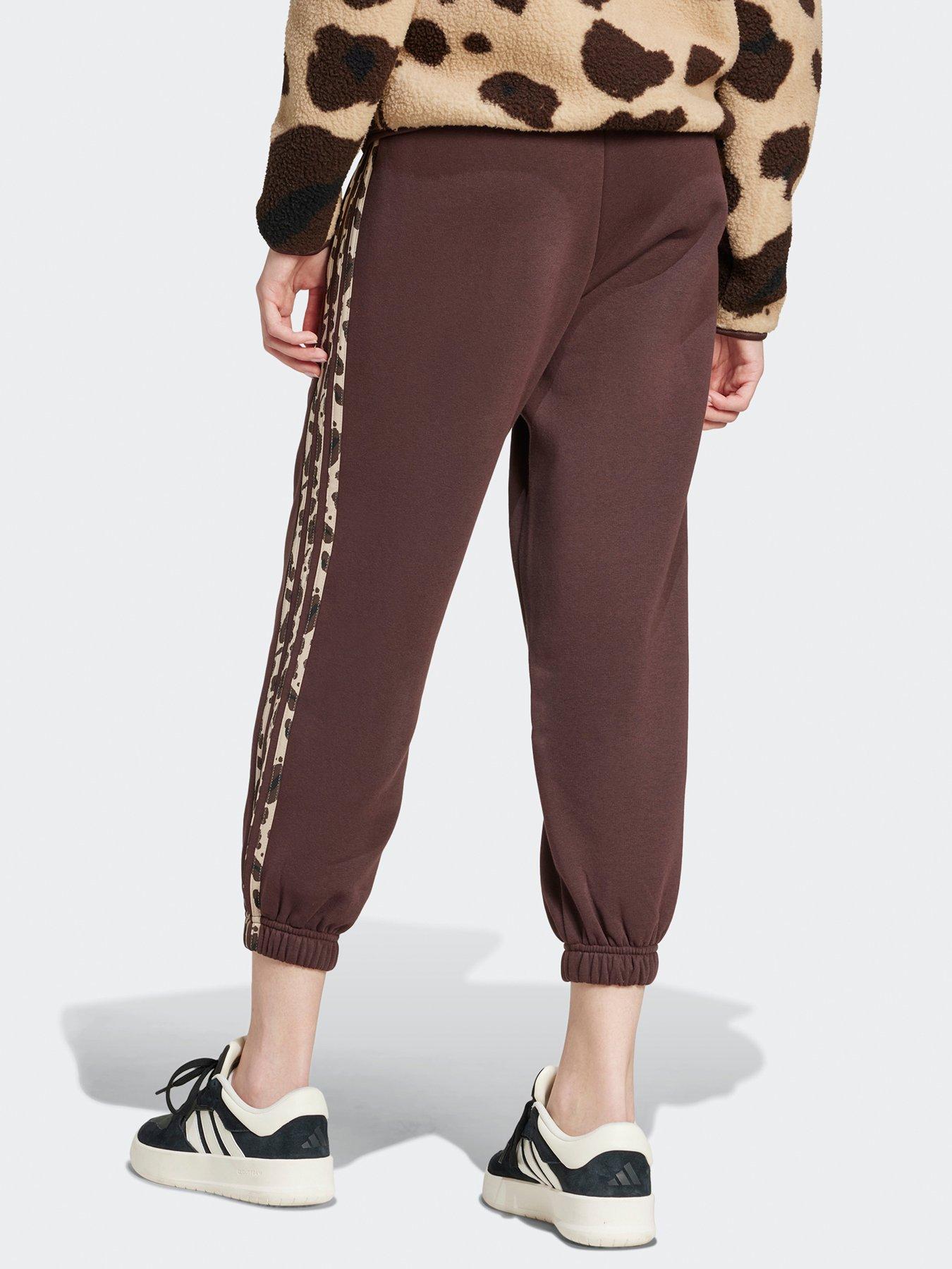 adidas-sportswear-womens-animal-3-stripe-pant-brownstillFront