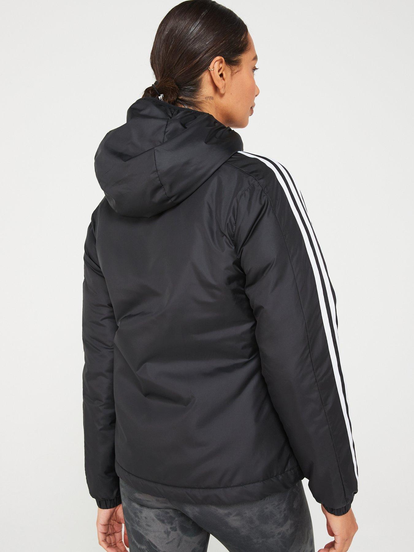 adidas-sportswear-womens-3-stripe-essentials-insulated-hooded-jacket-blackstillFront