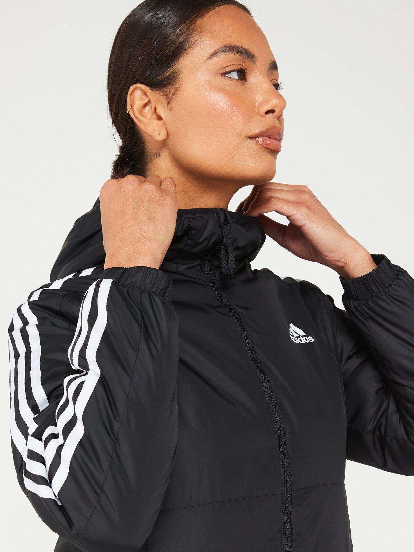 adidas-sportswear-womens-3-stripe-essentials-insulated-hooded-jacket-blackoutfit