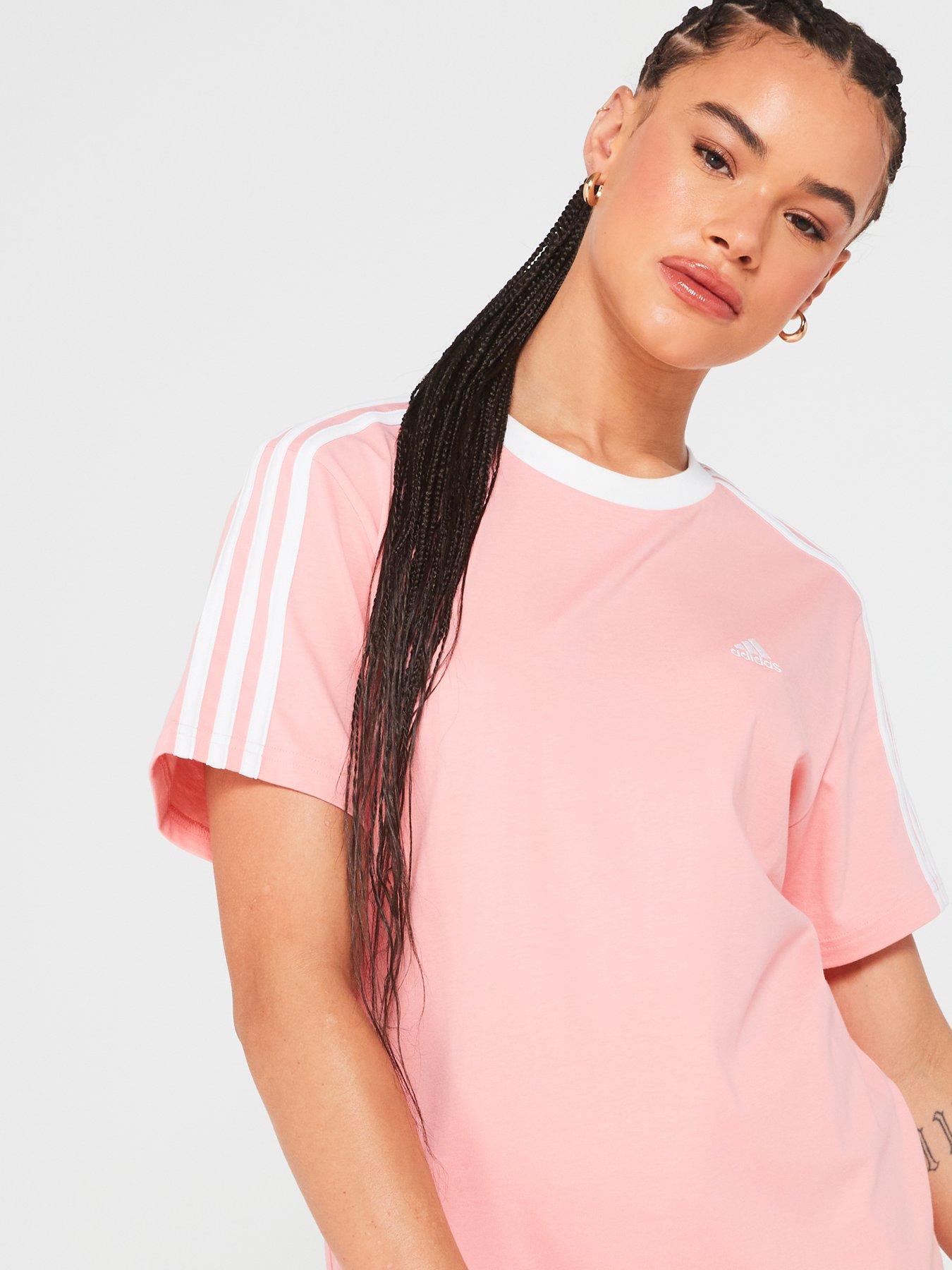 adidas-sportswear-womens-3-stripe-boyfriend-tee-pinkwhiteoutfit