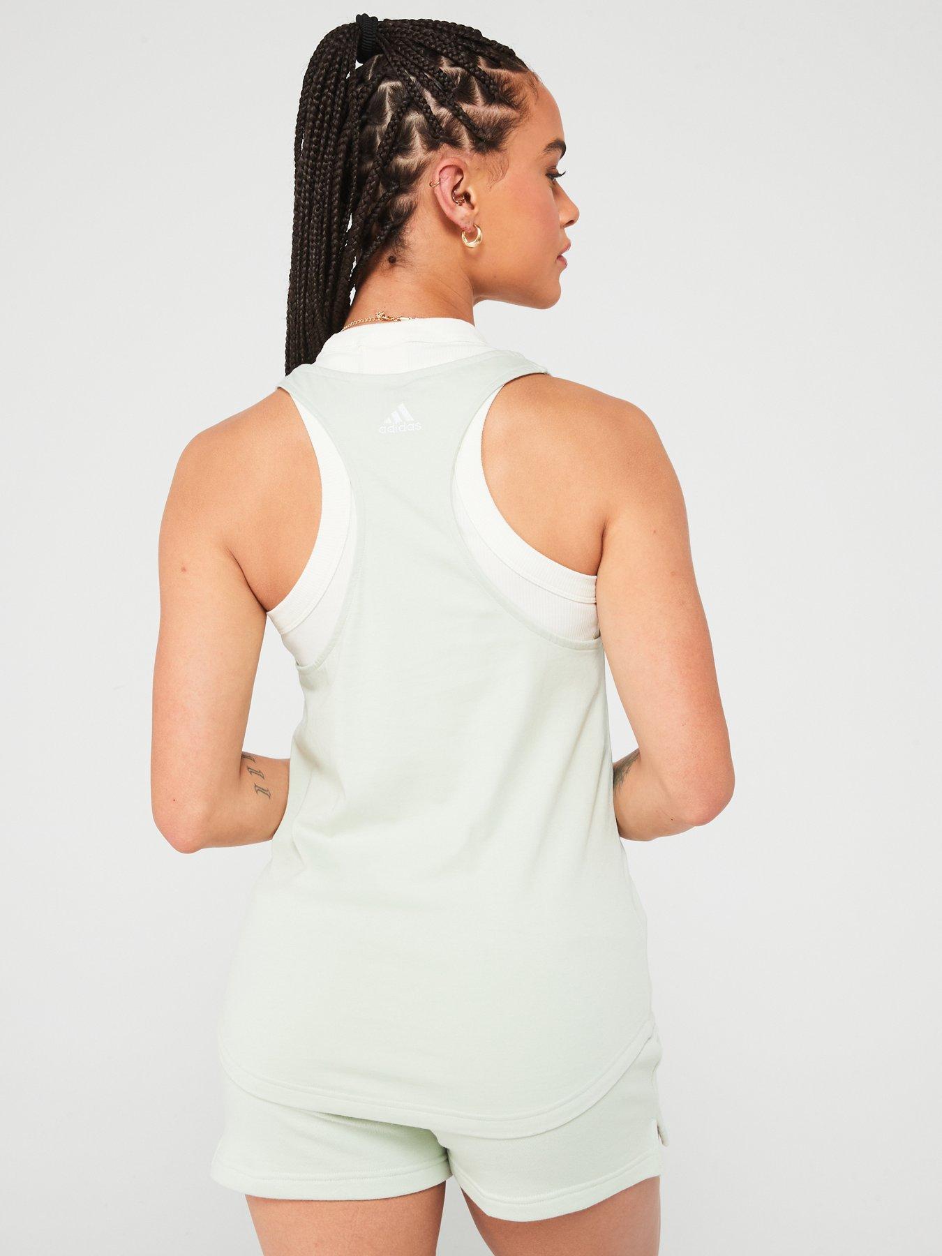 adidas-sportswear-womens-linear-tank-greenstillFront