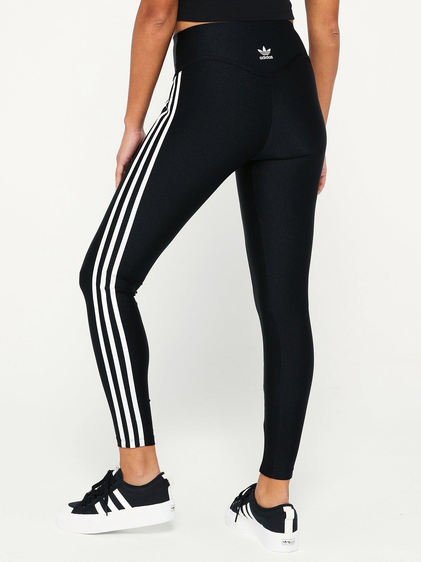 Adidas originals 3 stripe leggings black online