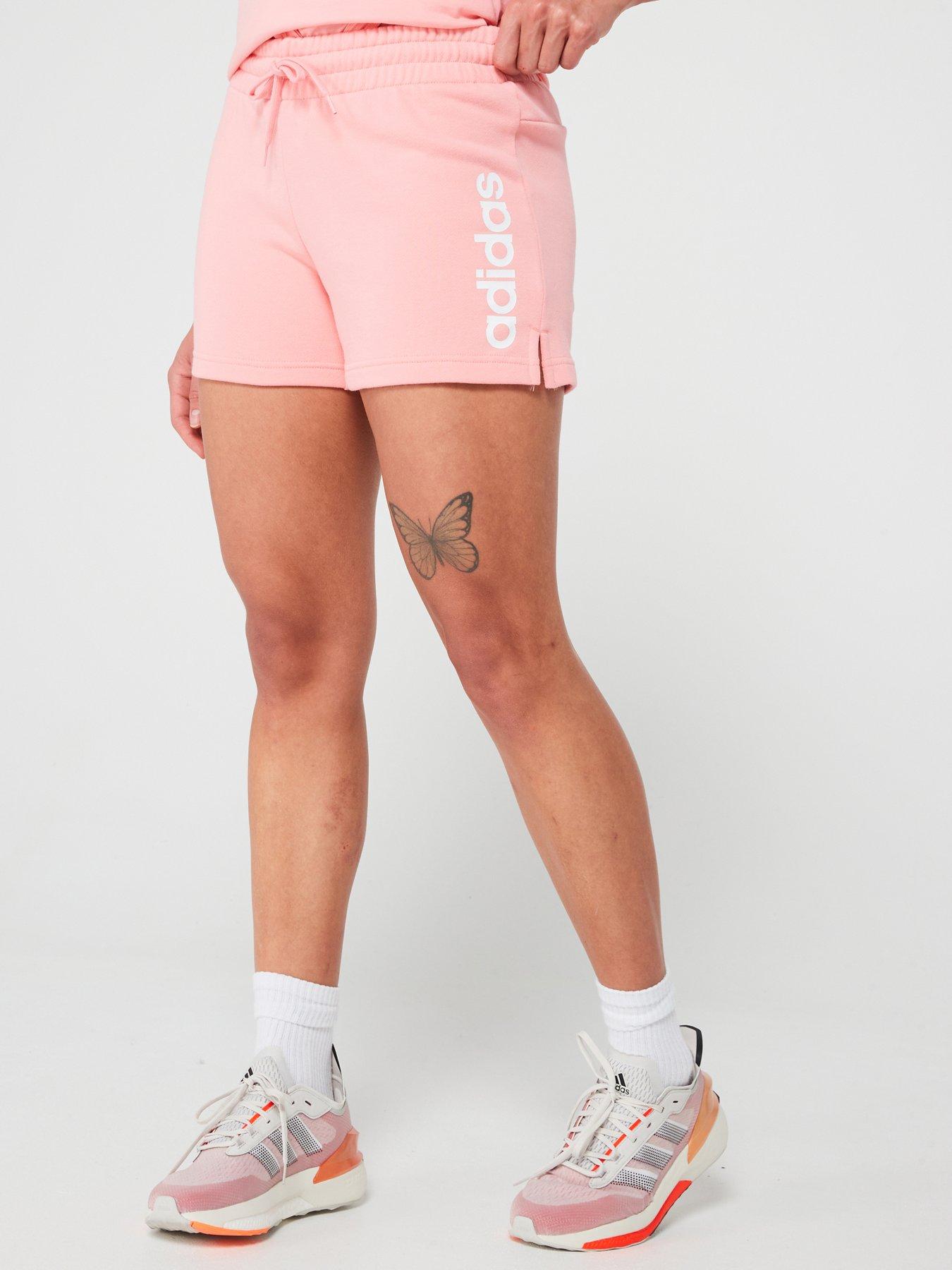 adidas-sportswear-womens-linear-french-terry-shorts-pink