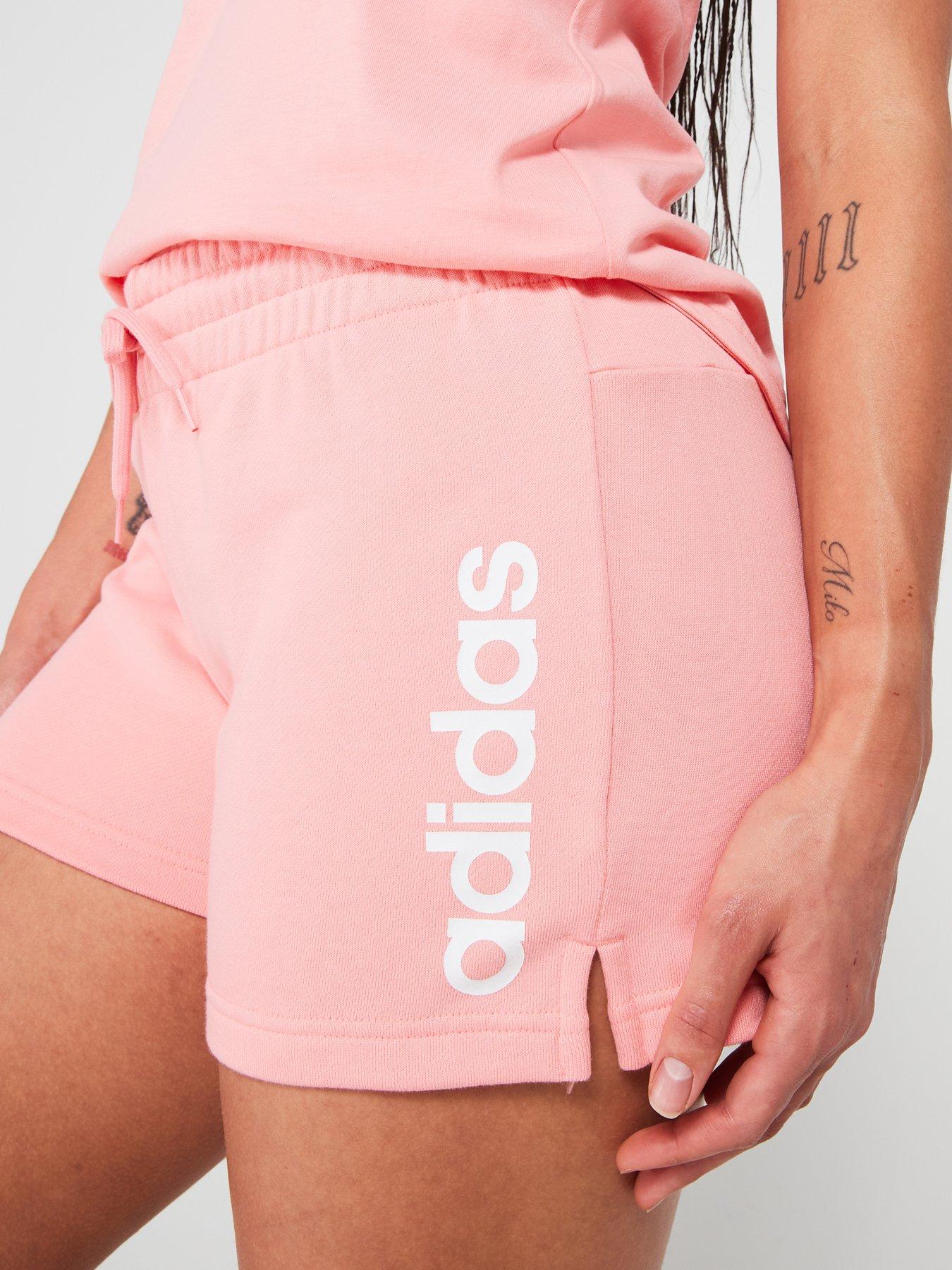 adidas-sportswear-womens-linear-french-terry-shorts-pinkoutfit