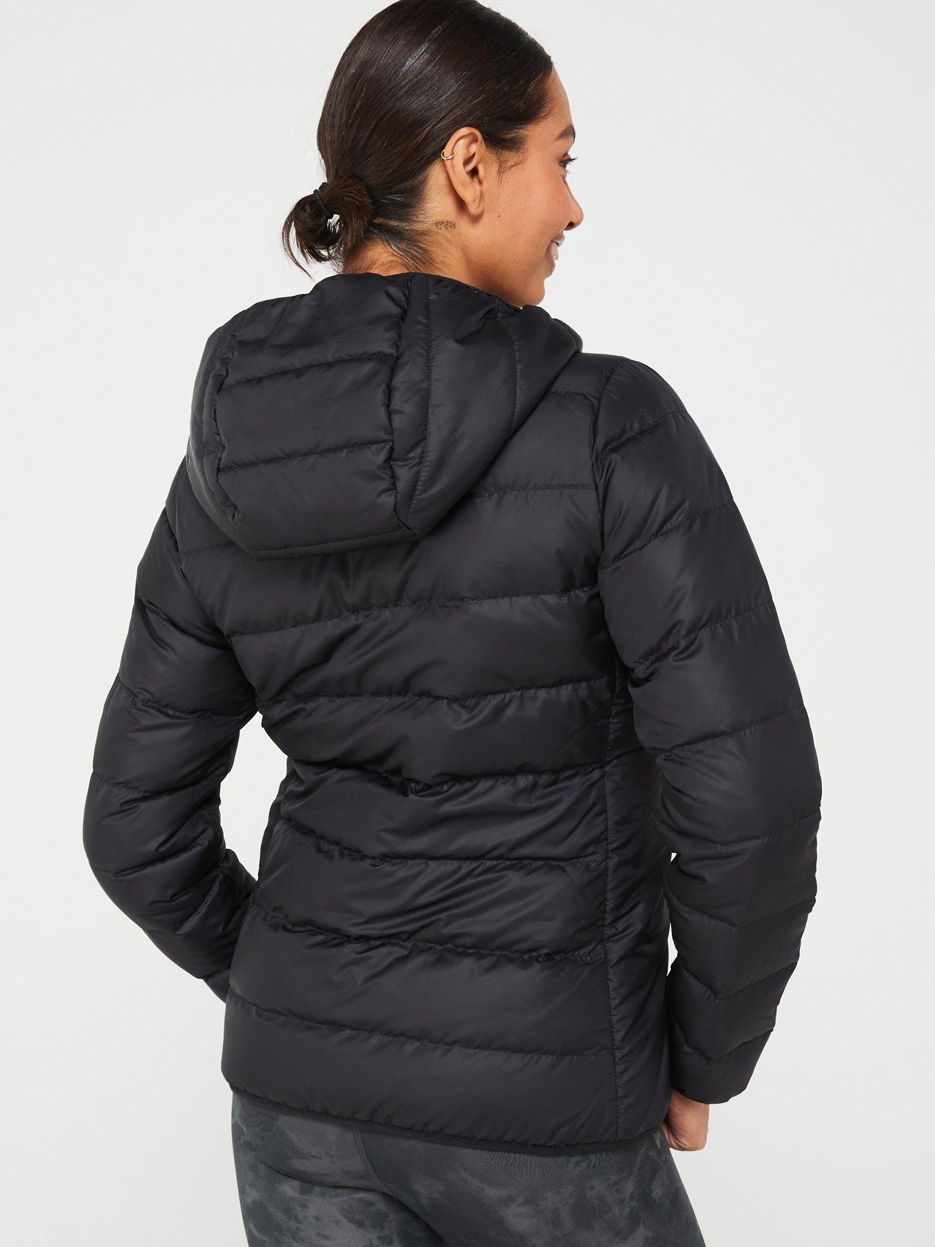 adidas-sportswear-womens-essentials-light-down-hooded-jacket-blackstillFront