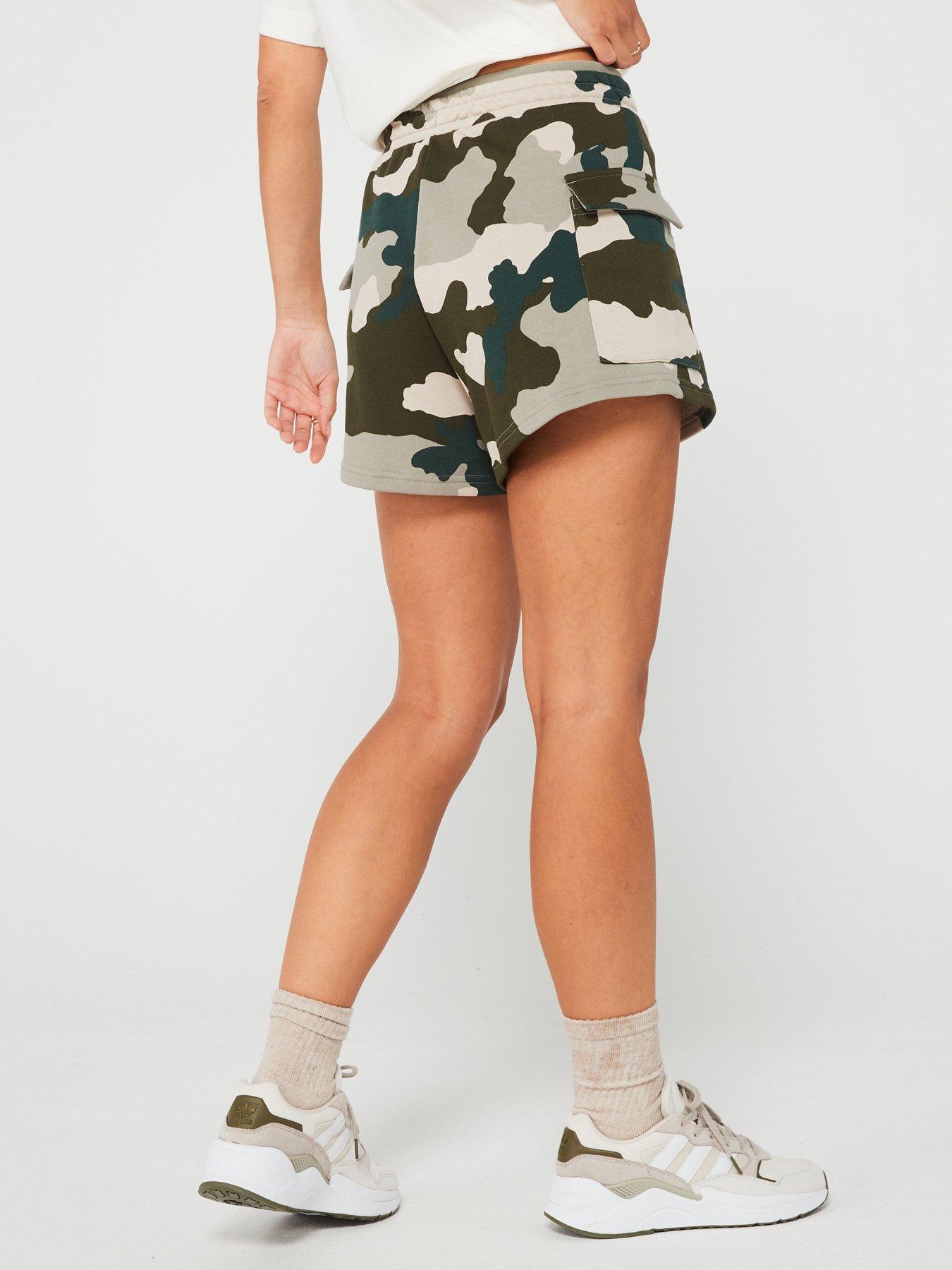 adidas-sportswear-womens-camo-cargo-short-silverstillFront