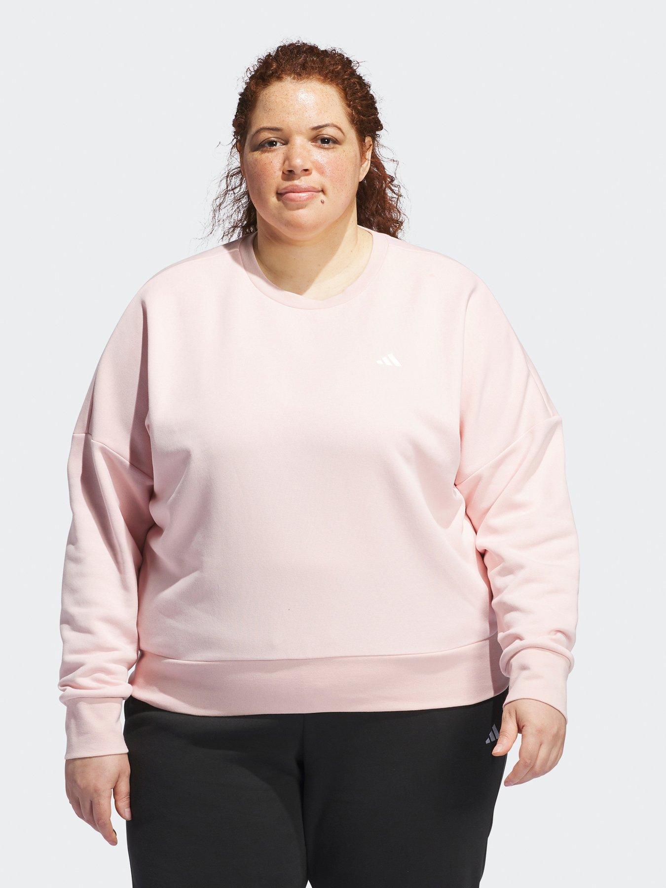 adidas-sportswear-womens-small-logo-feel-cozy-crew-sweat-plus-size-pink