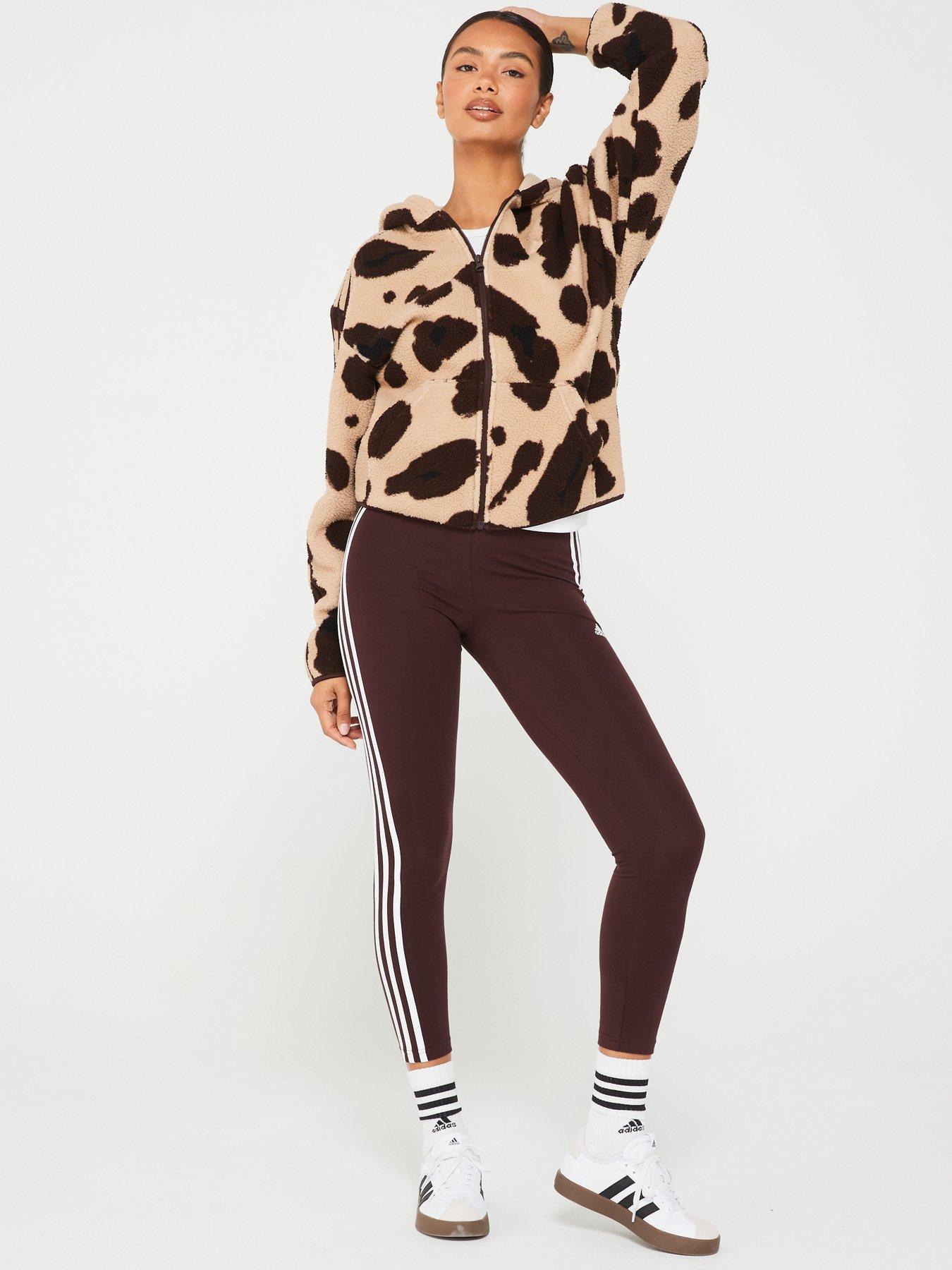 adidas-sportswear-womens-animal-3-stripe-full-zip-hoodie-brown-multioutfit