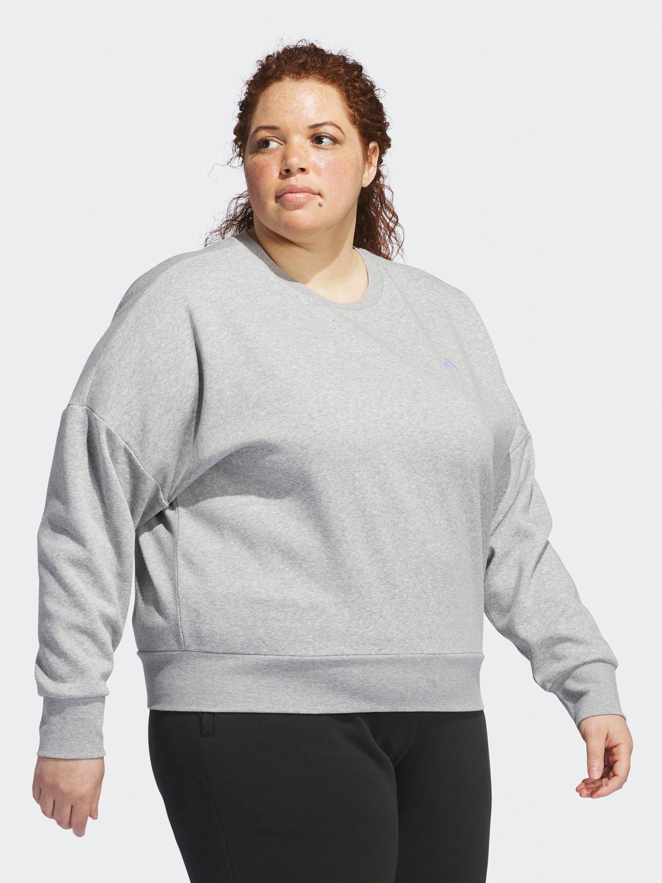 adidas-sportswear-womens-small-logo-feel-cozy-crew-sweat-plus-size-greyback