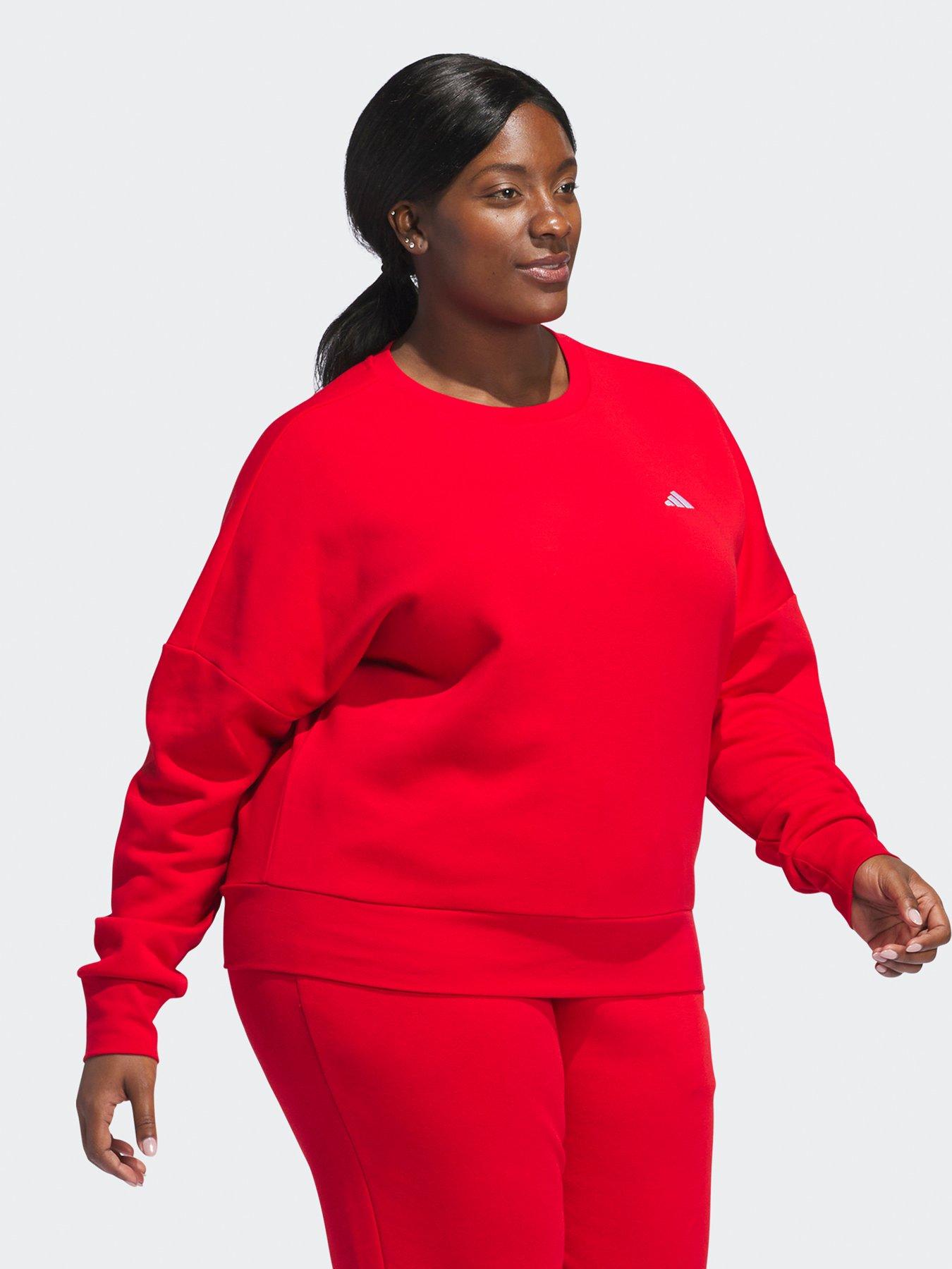 adidas-sportswear-womens-small-logo-feel-cozy-crew-sweat-plus-size-redback