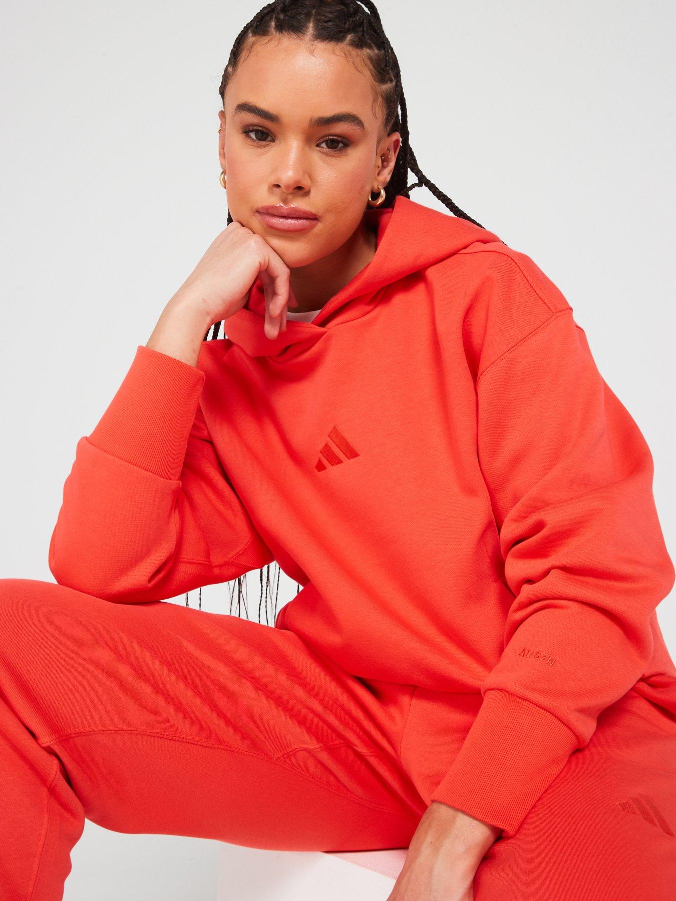 adidas-sportswear-womens-all-season-boyfriend-hoodie-bright-redoutfit