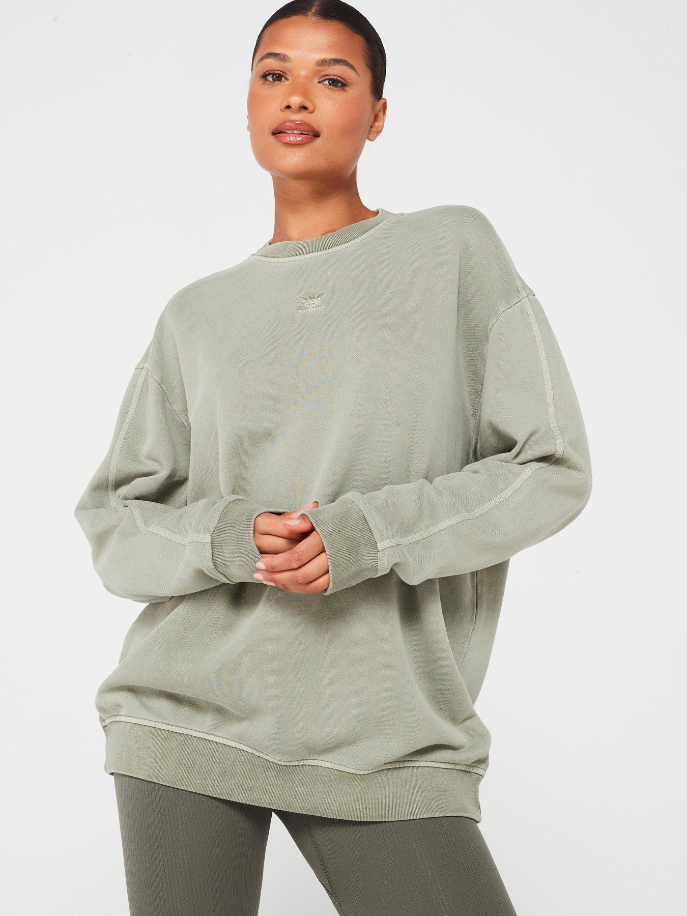 adidas-originals-womens-essentials-oversized-sweatshirt-khaki-olive-strata