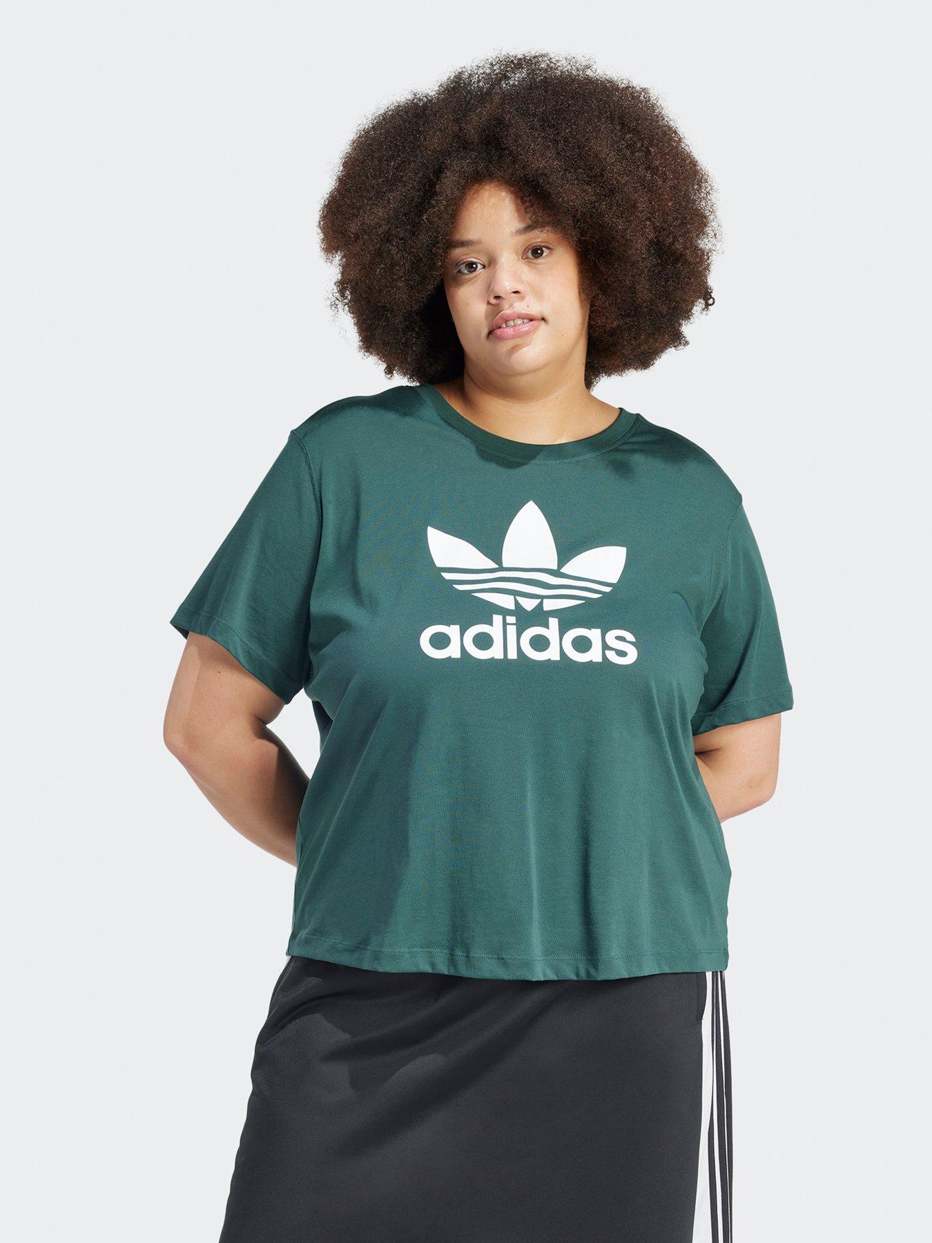 adidas Originals Womens Plus Size Trefoil Boxy T-shirt - Green