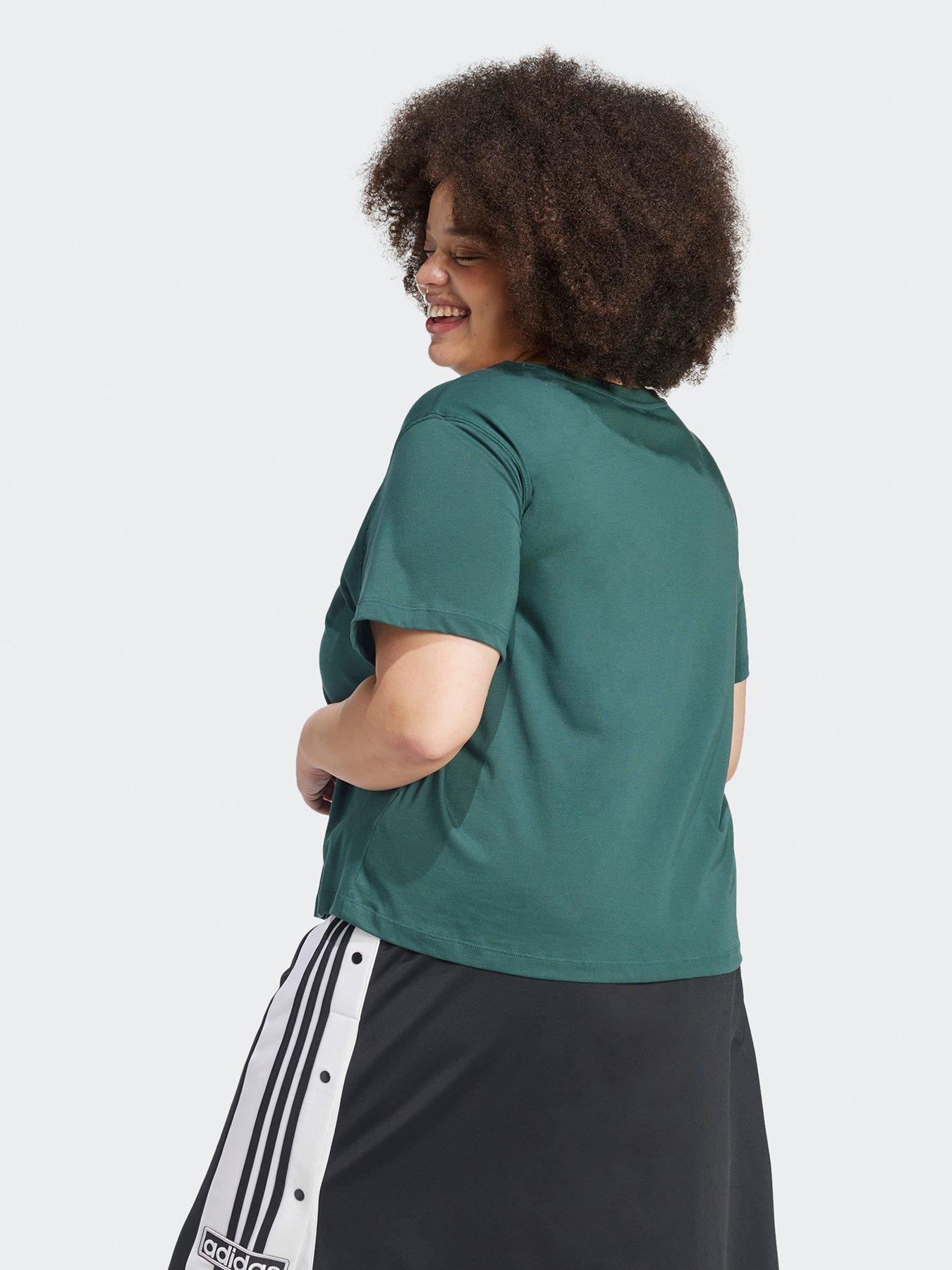 adidas-originals-womens-trefoil-boxy-t-shirt-greenstillFront