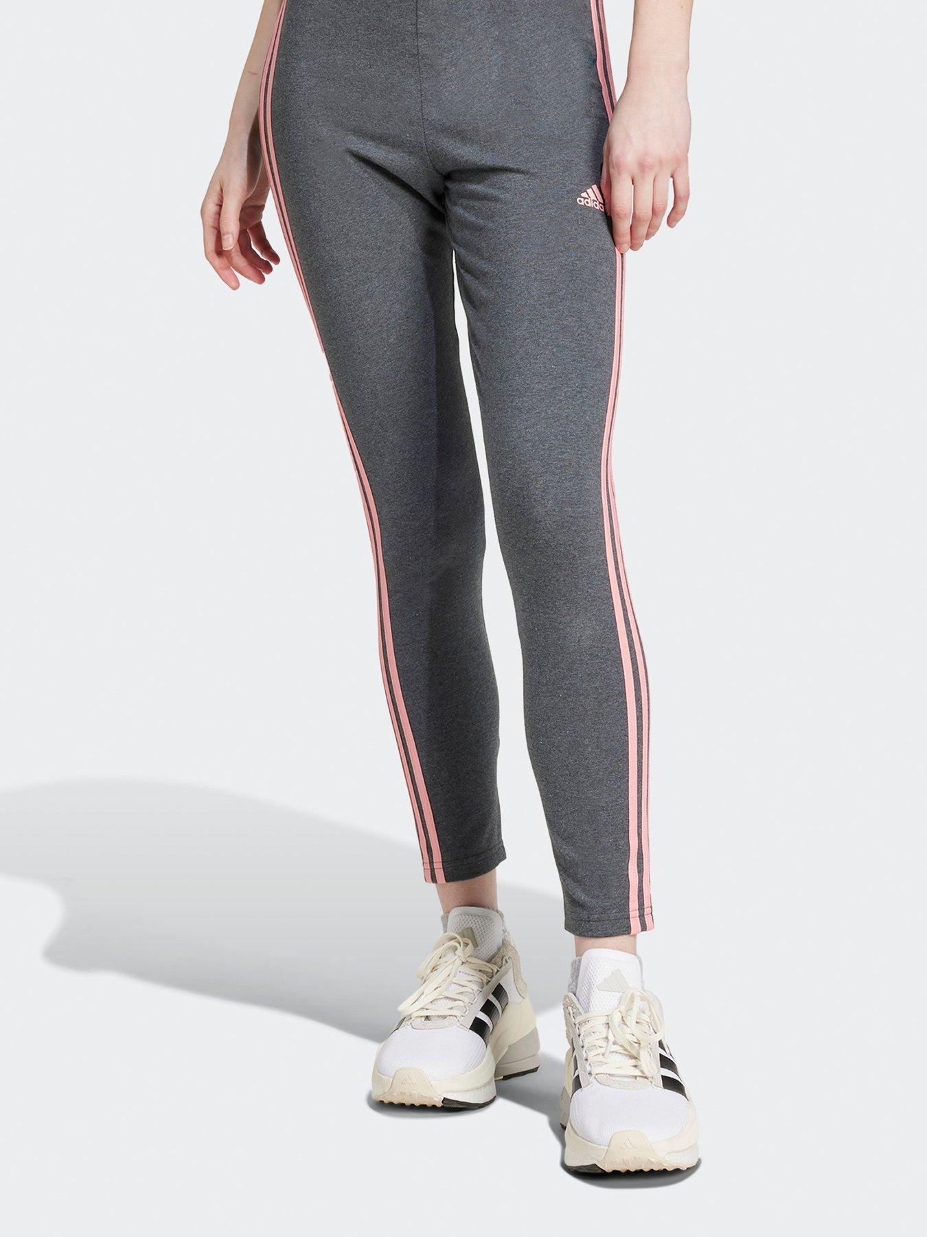 Grey 3 stripe adidas leggings hotsell