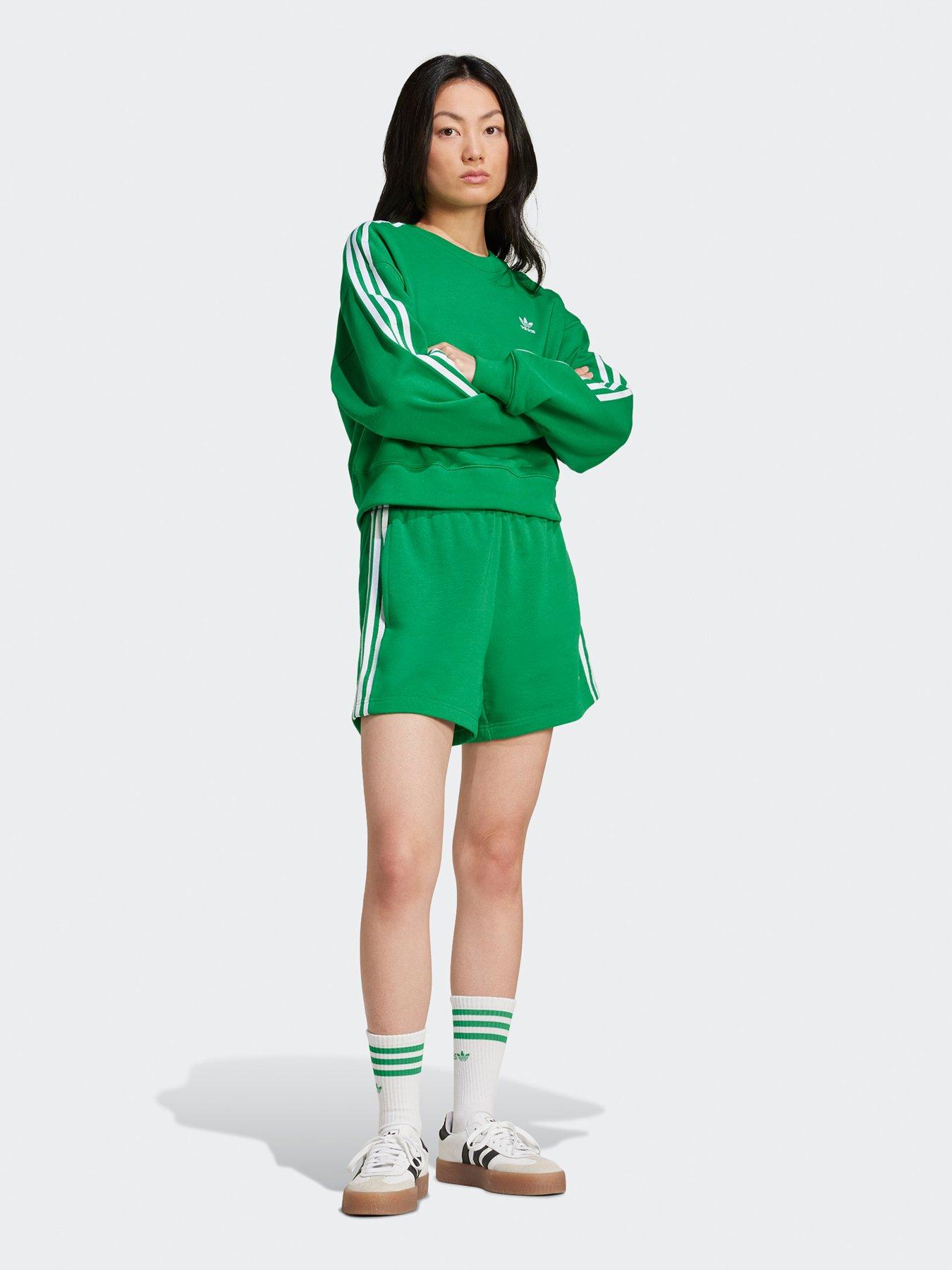 adidas-originals-womens-3-stripe-french-terry-short-greenwhiteback