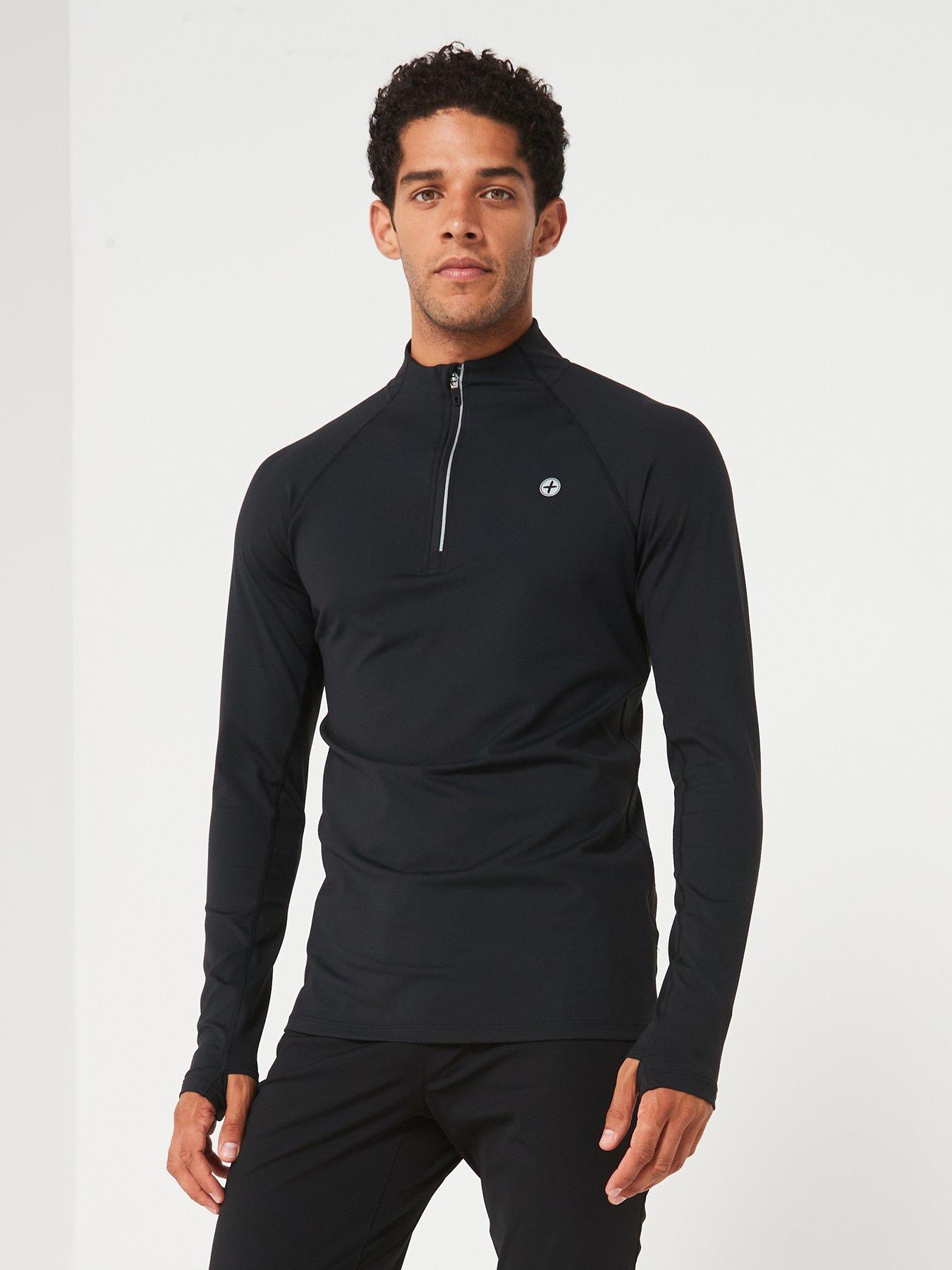 Image of Gym + Coffee Mens Training Relentless 1/4 Zip Top - Black