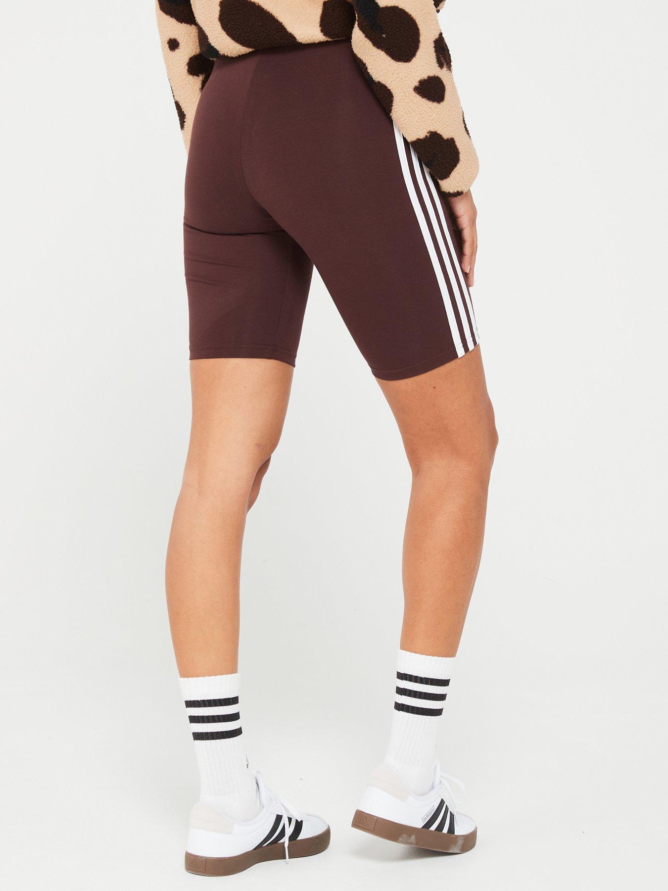 adidas-sportswear-womens-3-stripe-bike-short-brownstillFront