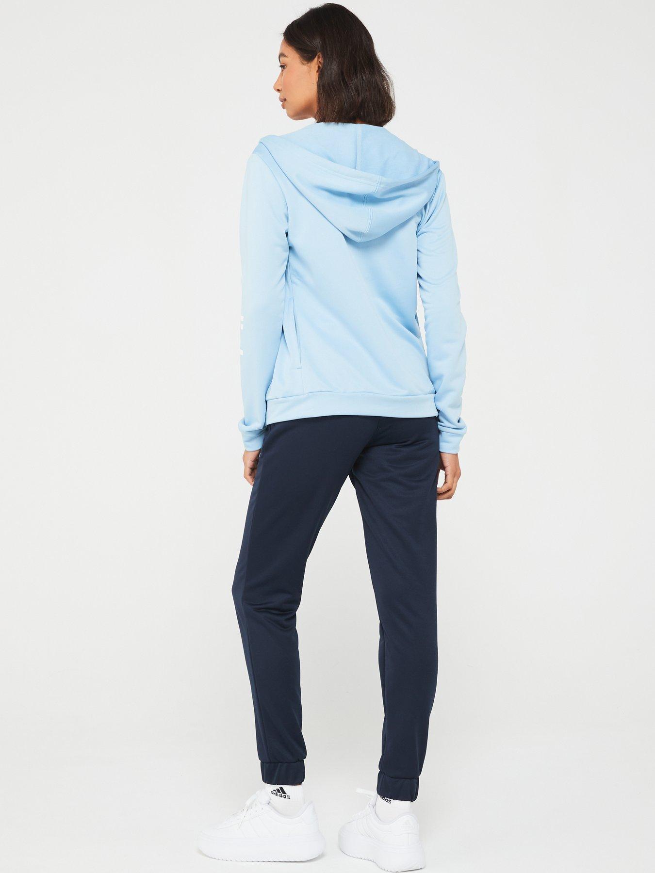 adidas-sportswear-womens-linear-tracksuit-bluewhitestillFront