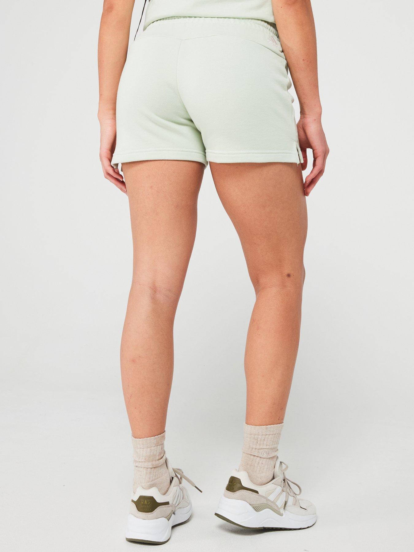 adidas-sportswear-womens-linear-french-terry-shorts-greenstillFront