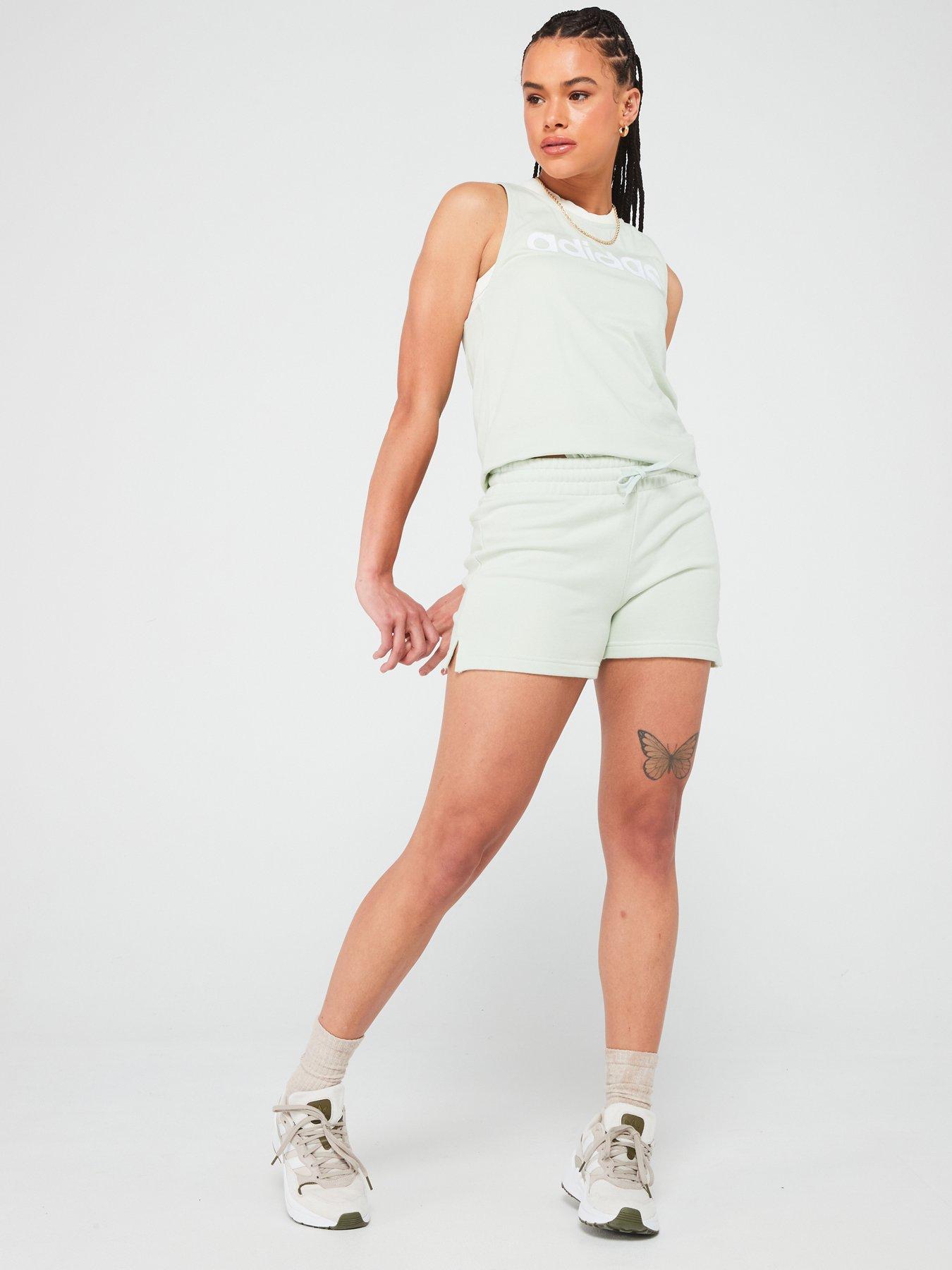 adidas-sportswear-womens-linear-french-terry-shorts-greenback