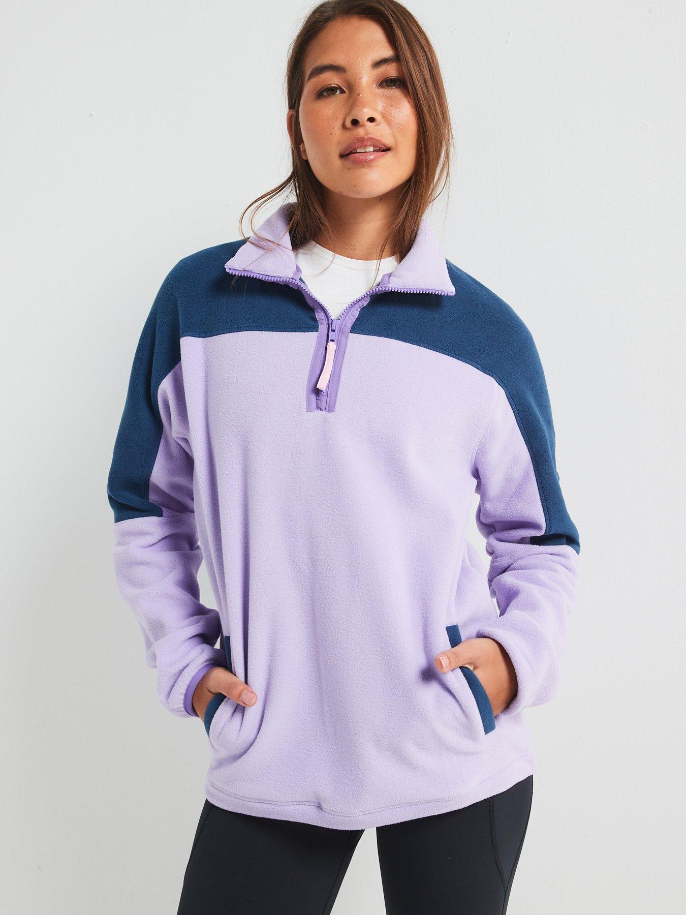 gym-coffee-womens-training-half-zip-polar-fleece-purpledetail