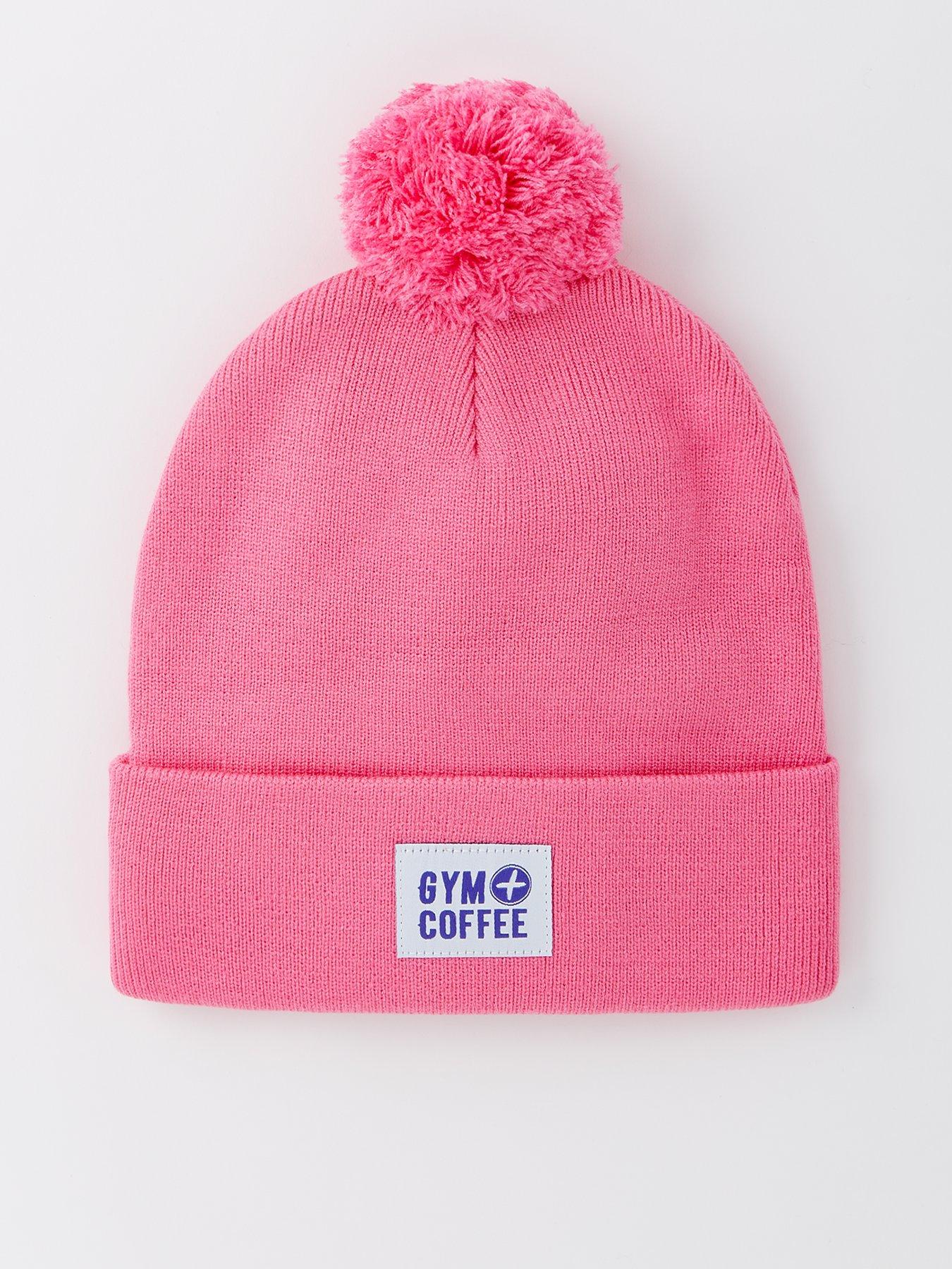 gym-coffee-womens-training-bobble-beanie-pink