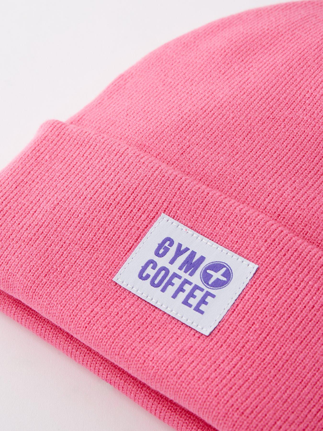 gym-coffee-womens-training-beanie-hat-pinkoutfit