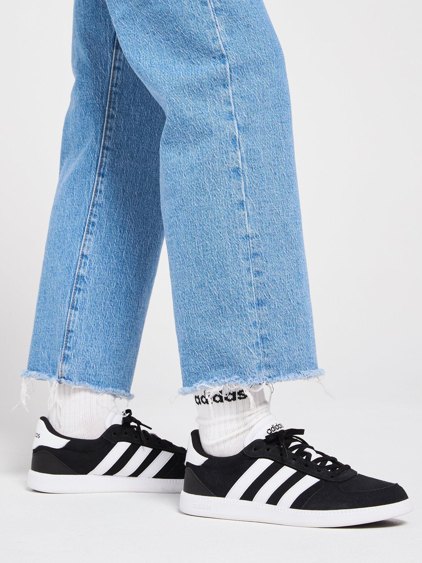 adidas Sportswear Women's Breaknet Sleek Suede Trainer - Black/white