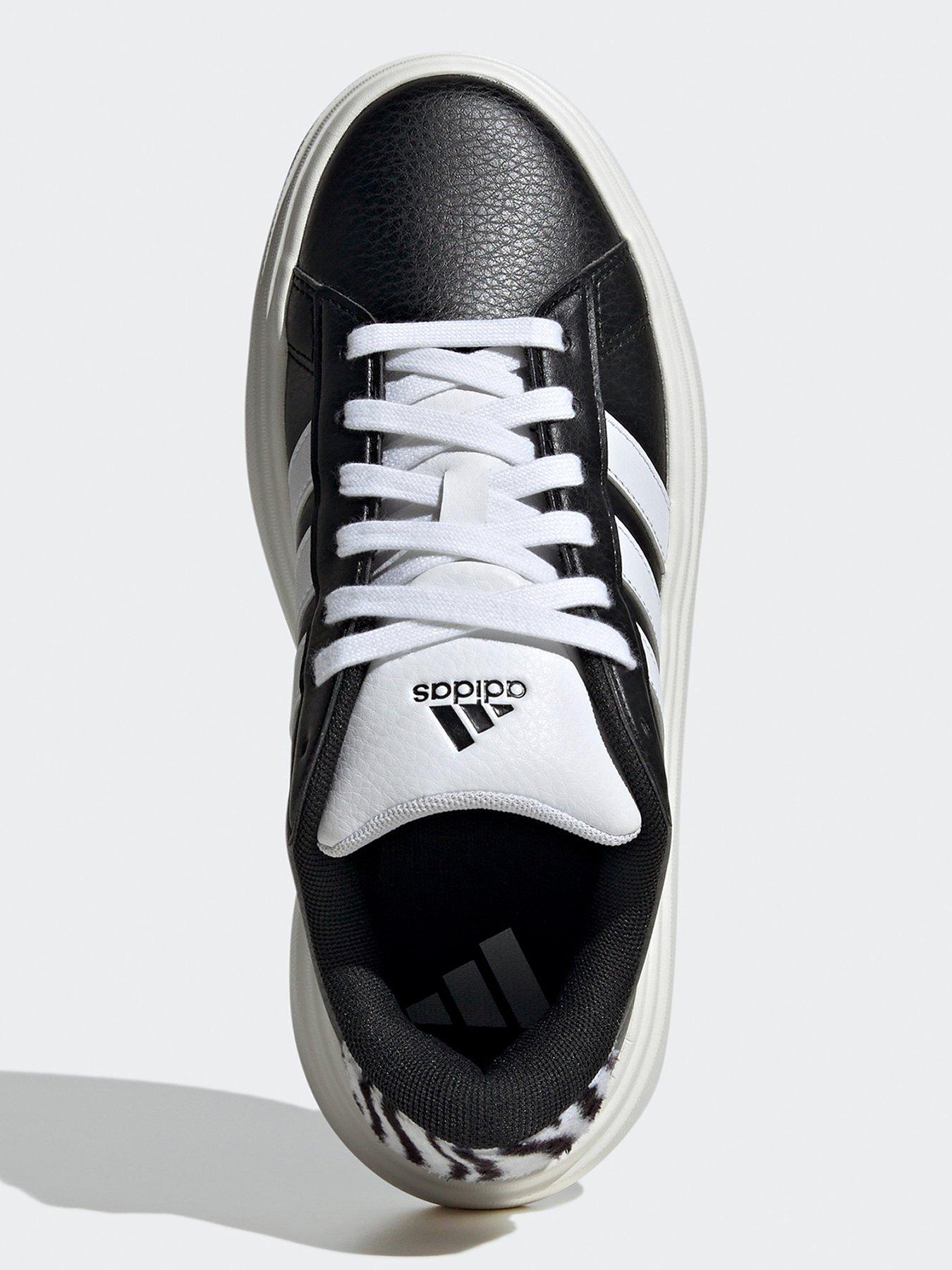 adidas-sportswear-womens-grand-court-platform-trainer-blackwhiteoutfit