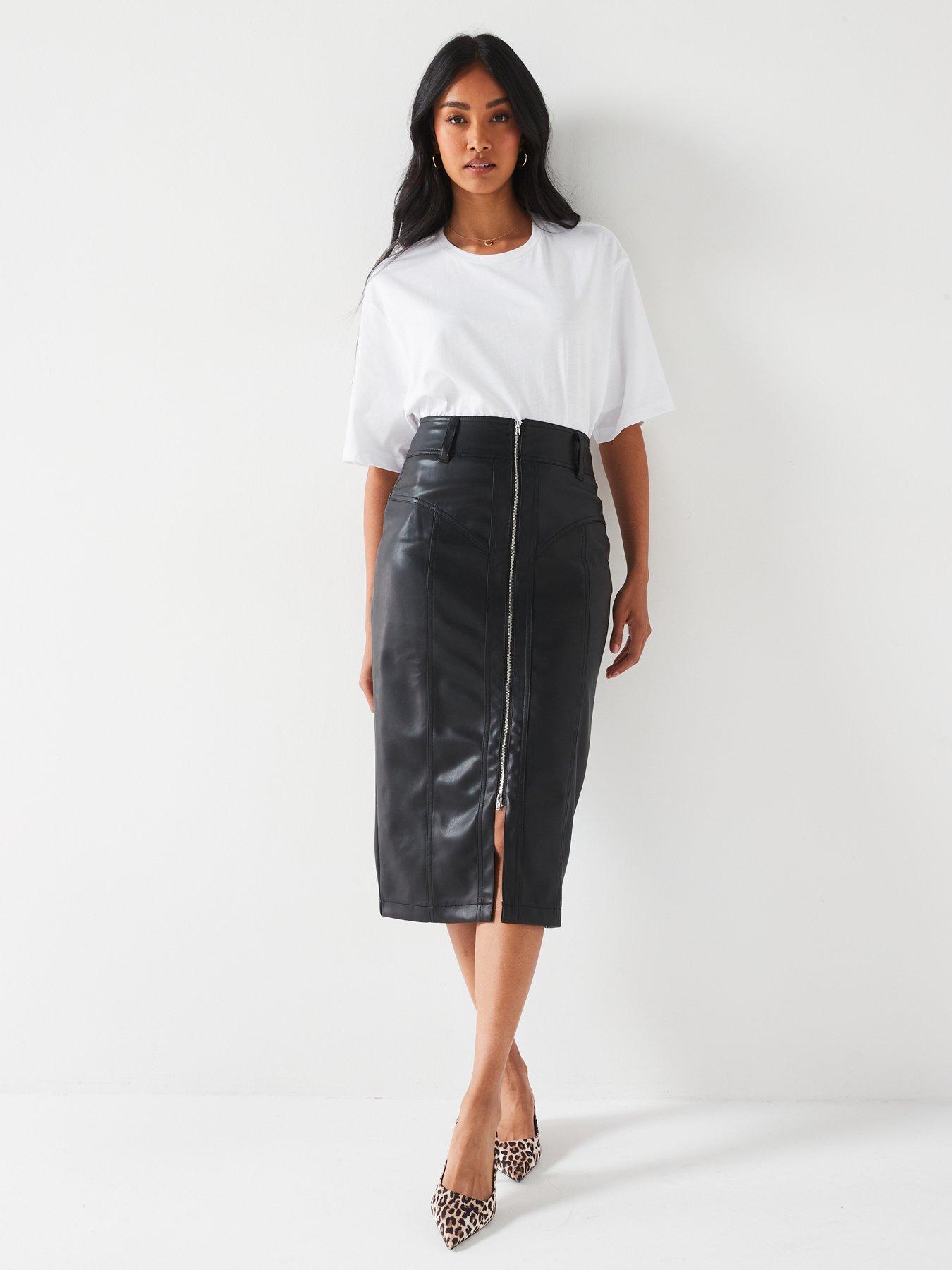 v-by-very-faux-leather-zip-front-midi-skirt-blackdetail