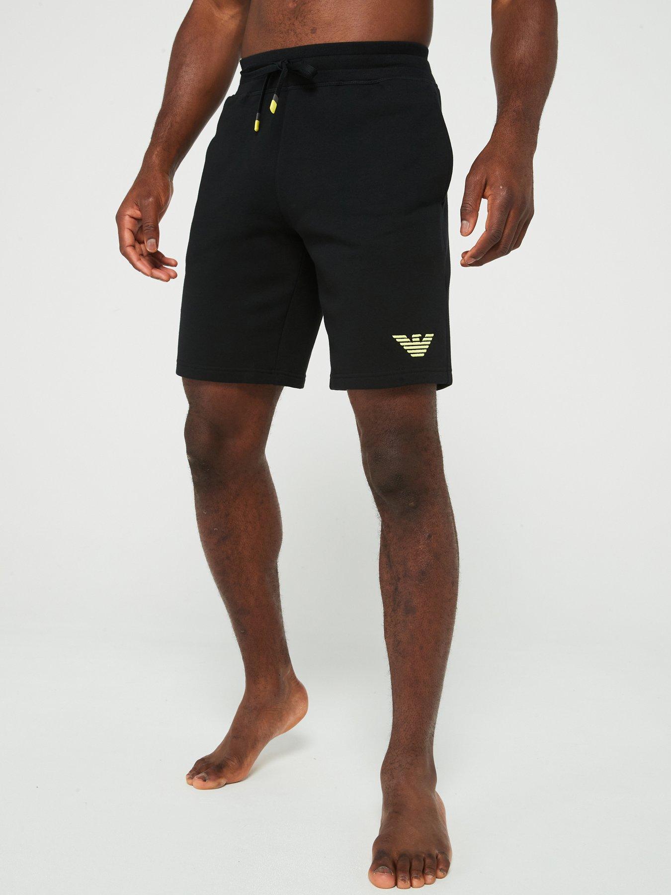 emporio-armani-bodywear-emporio-armani-bodywear-iconic-terry-fleece-logo-shorts-black