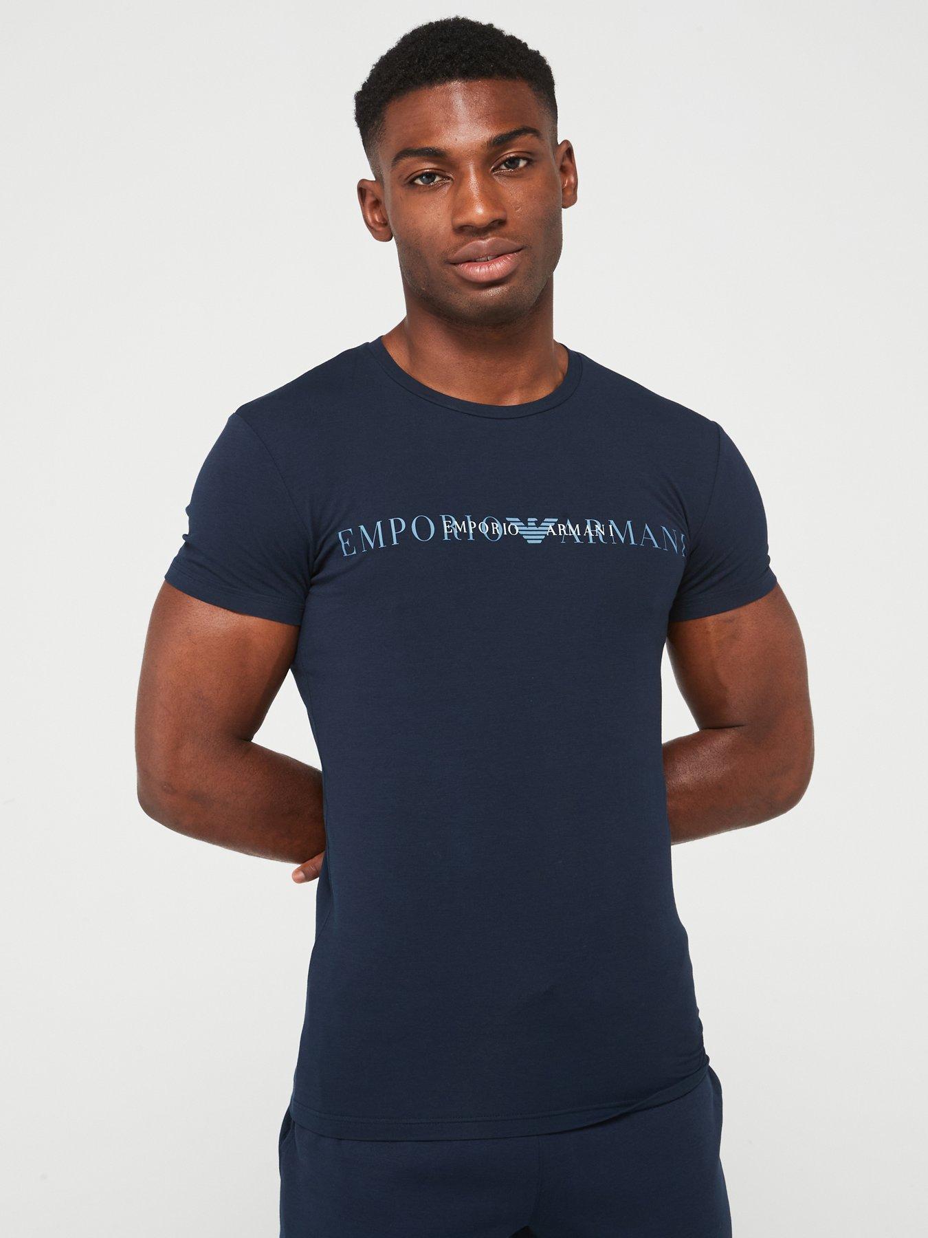 Emporio Armani Bodywear Emporio Armani Bodywear Left Chest Logo Taping T Shirt Black Very Ireland