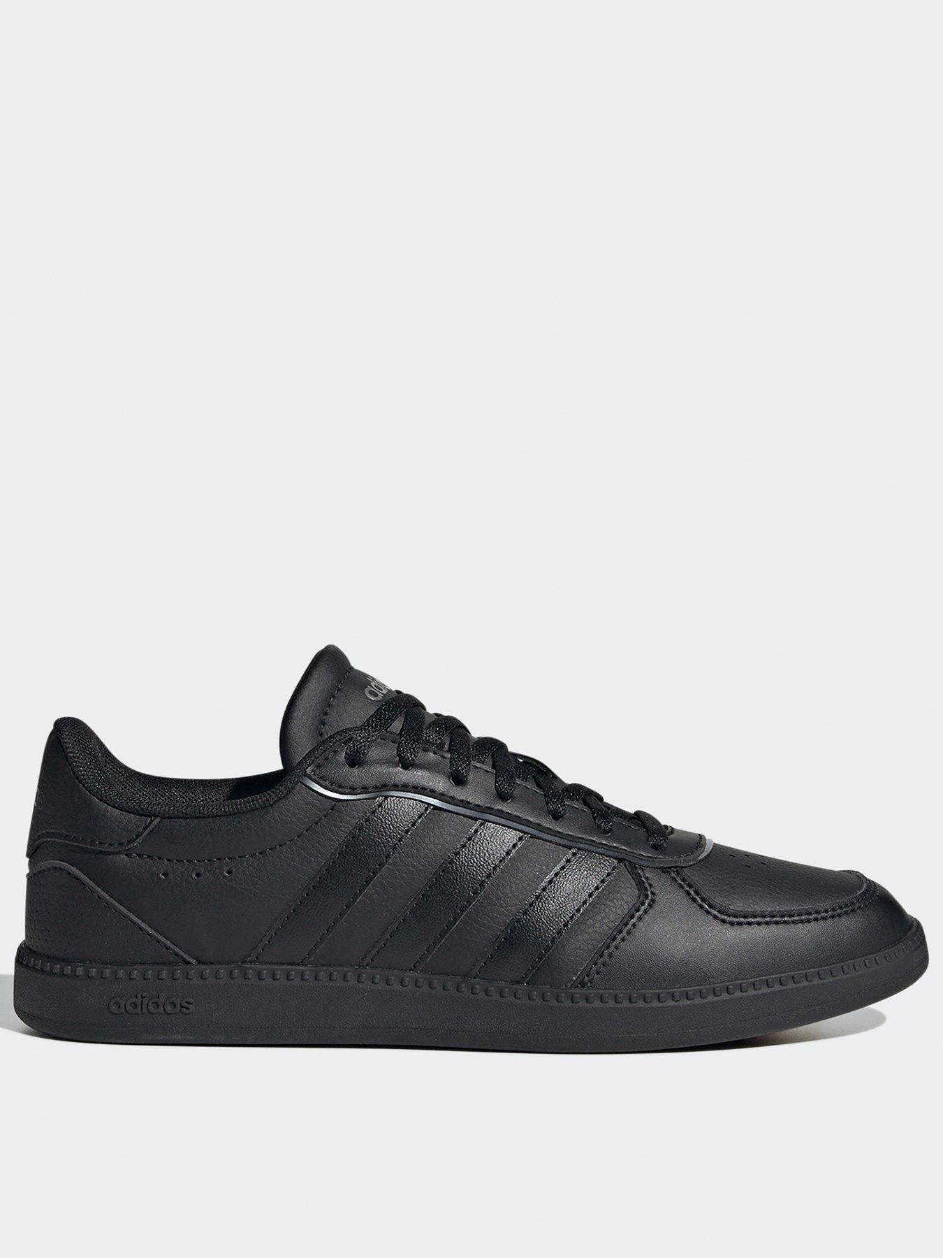 Black leather adidas trainers womens online