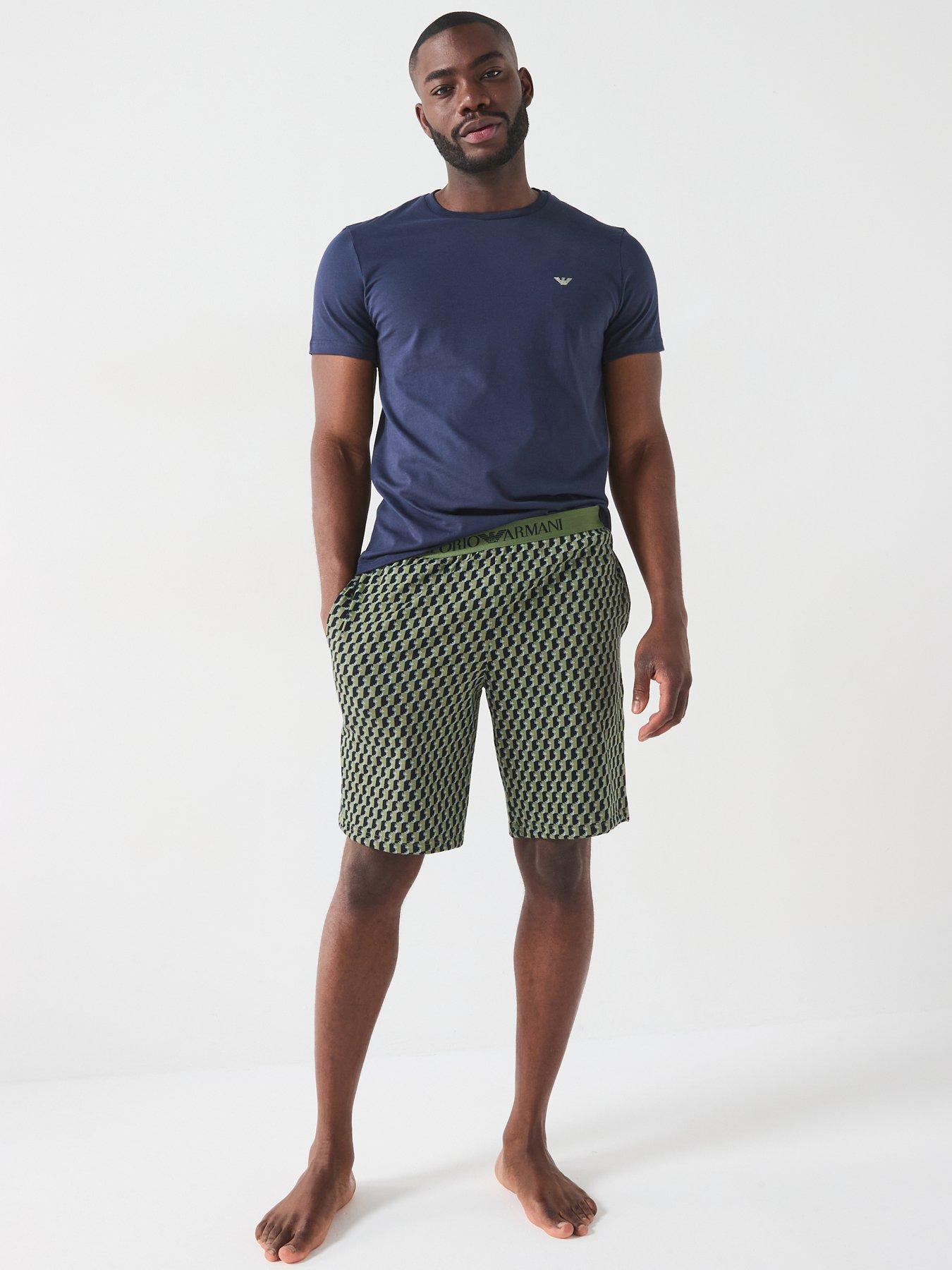 emporio-armani-bodywear-endurance-logo-waistand-t-shirt-patterned-shorts-lounge-set-khakifront