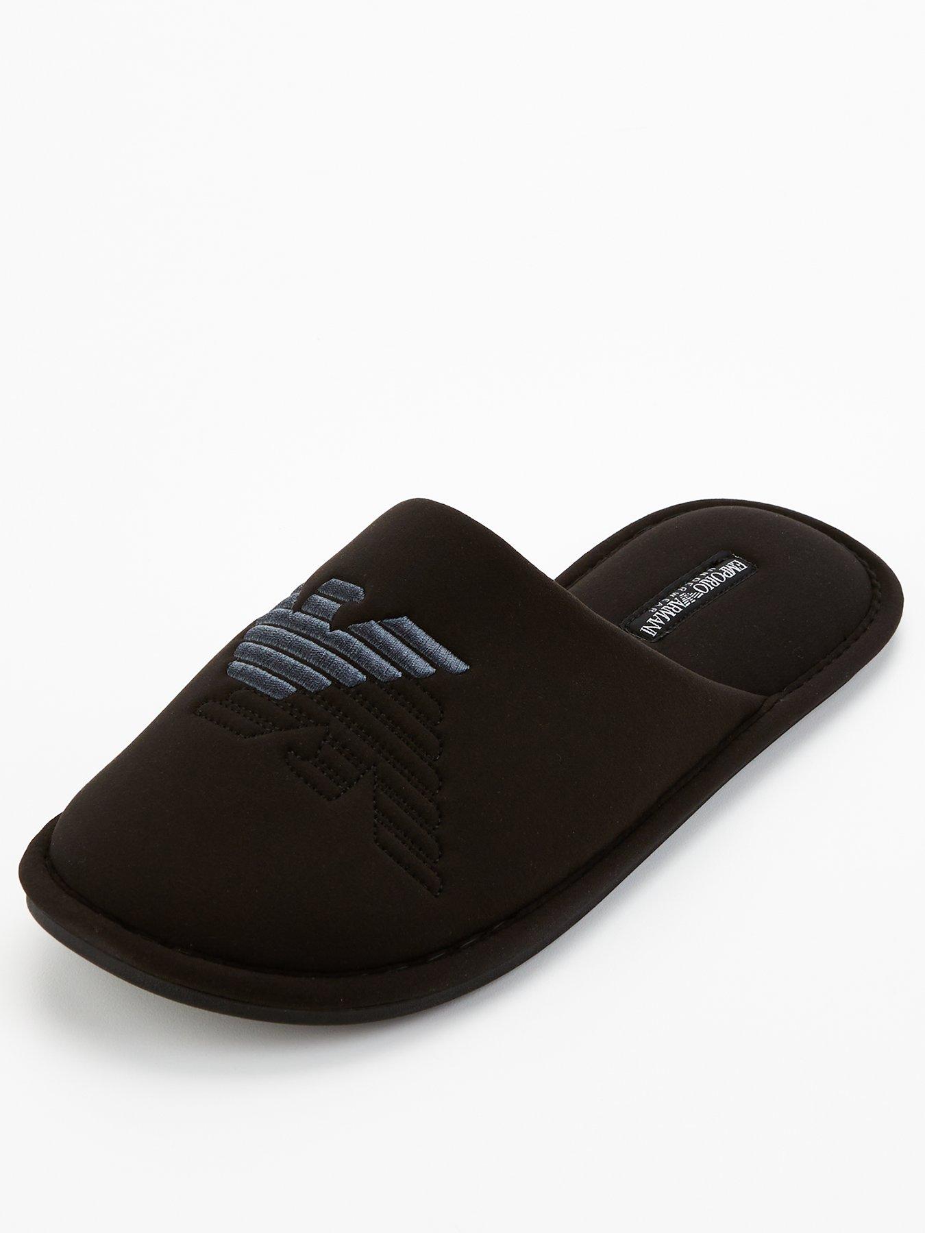 emporio-armani-bodywear-emporio-armani-bodywear-eagle-logo-neo-mule-slippers-blackfront