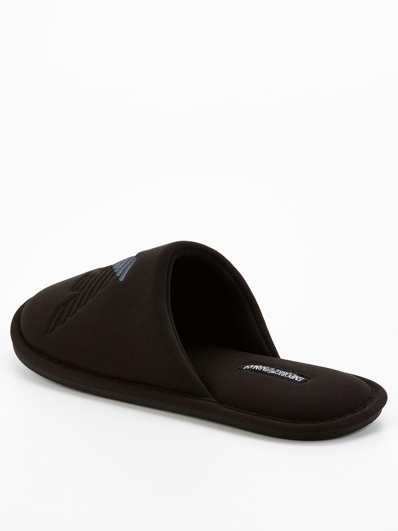 Image 3 of 7 of Emporio Armani Bodywear Emporio Armani Bodywear Eagle Logo Neo Mule Slippers - Black