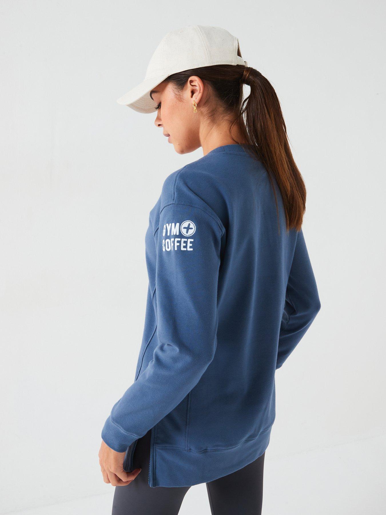 gym-coffee-womens-training-longline-crew-bluestillFront