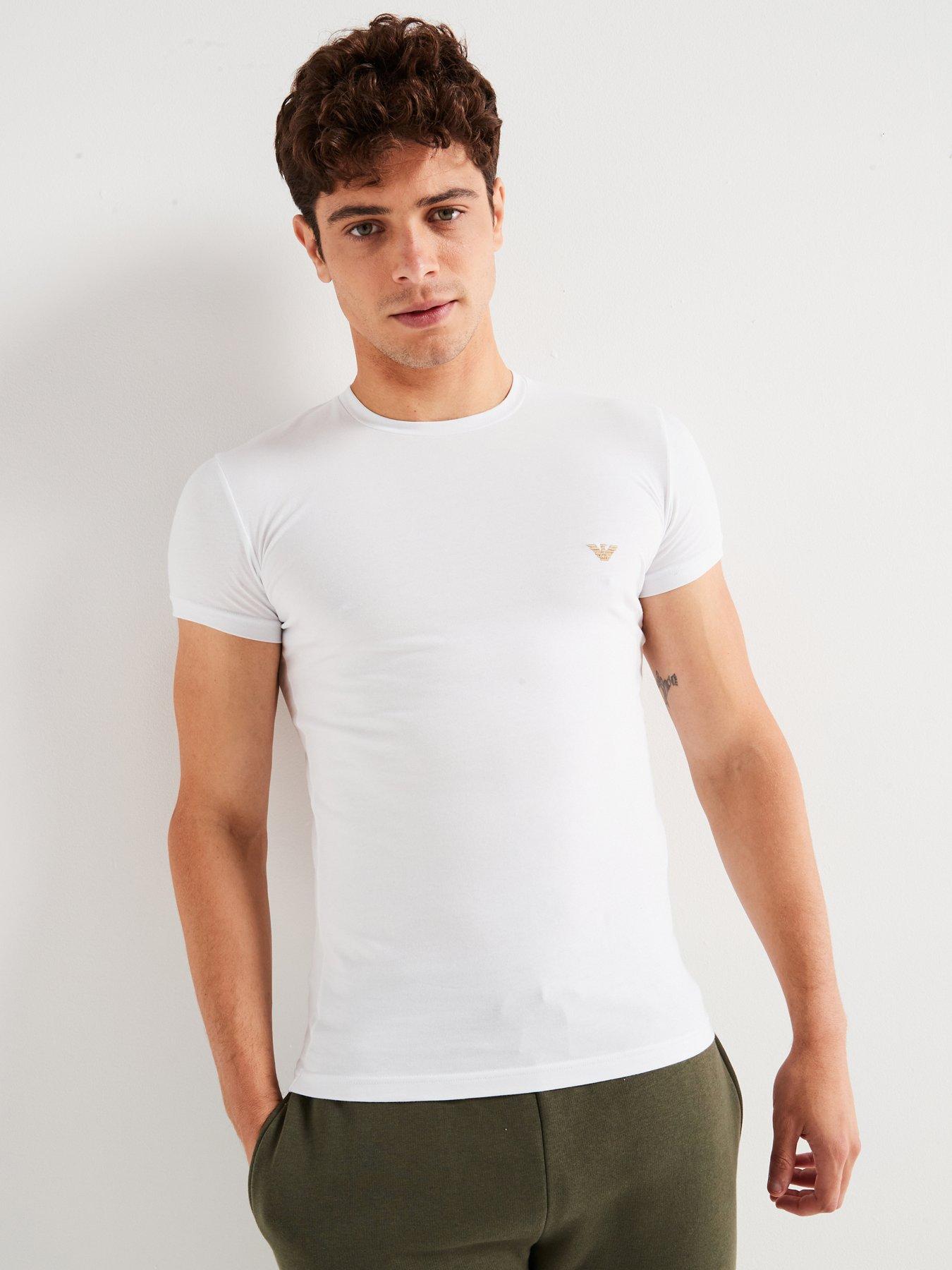 Image of Emporio Armani Bodywear Emporio Armani Bodywear Left Chest Eagle Logo T-Shirt - White