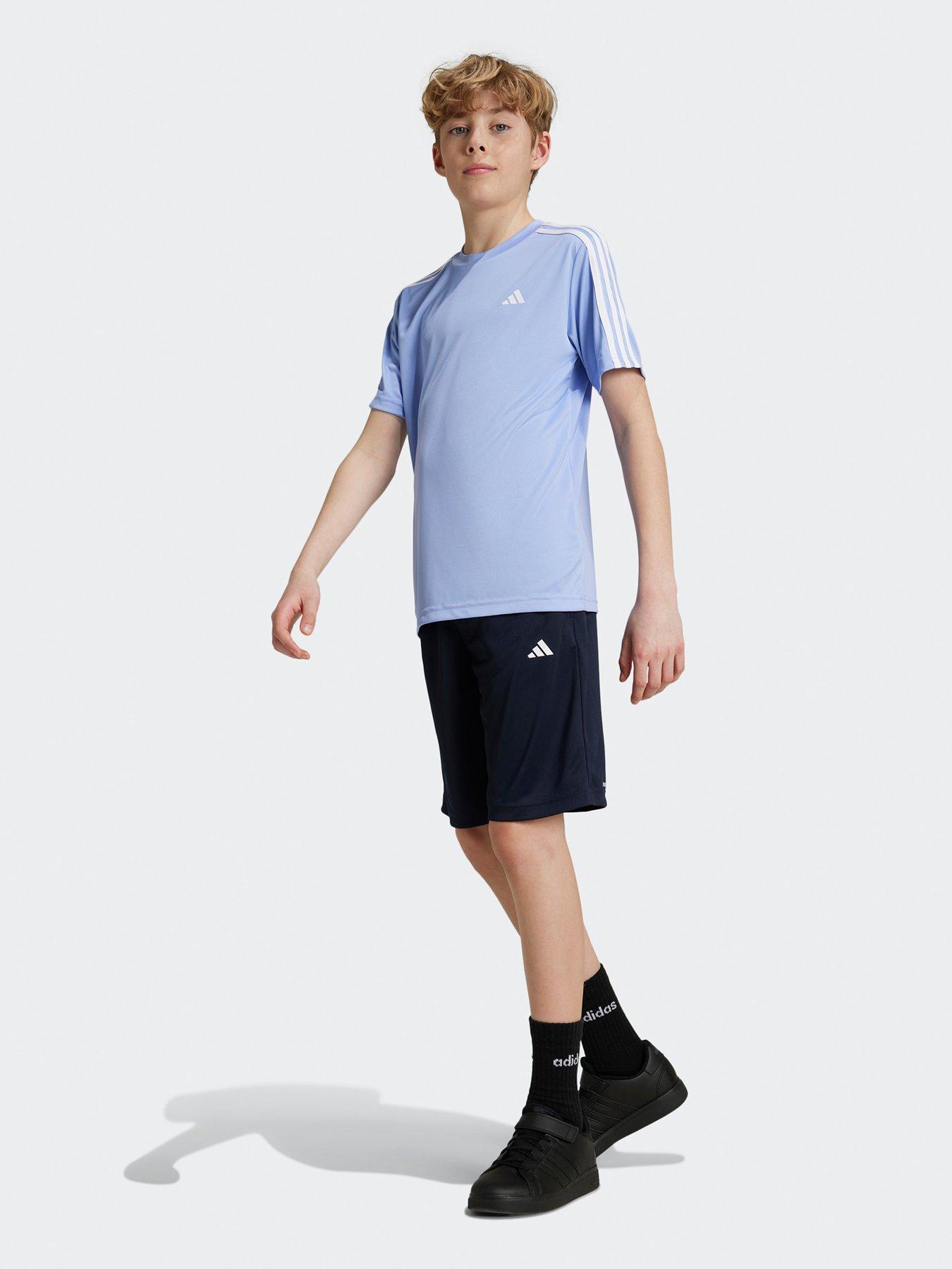 adidas-junior-boys-train-essentials-3-stripe-set-bluestillFront