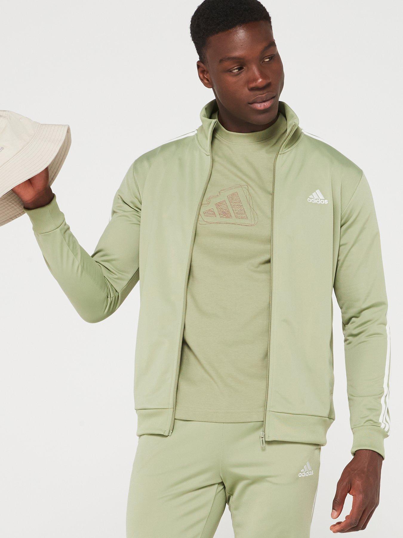 adidas-sportswear-mens-3-stripe-tricot-tracksuit-greenoutfit