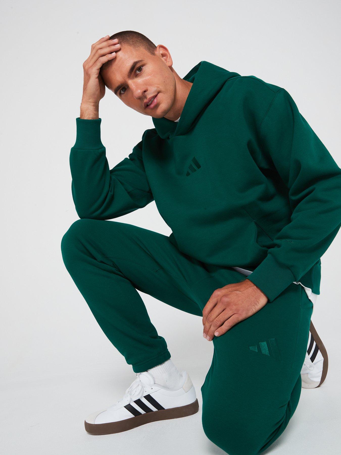 adidas-sportswear-mens-all-season-fleece-hoodie-greenoutfit